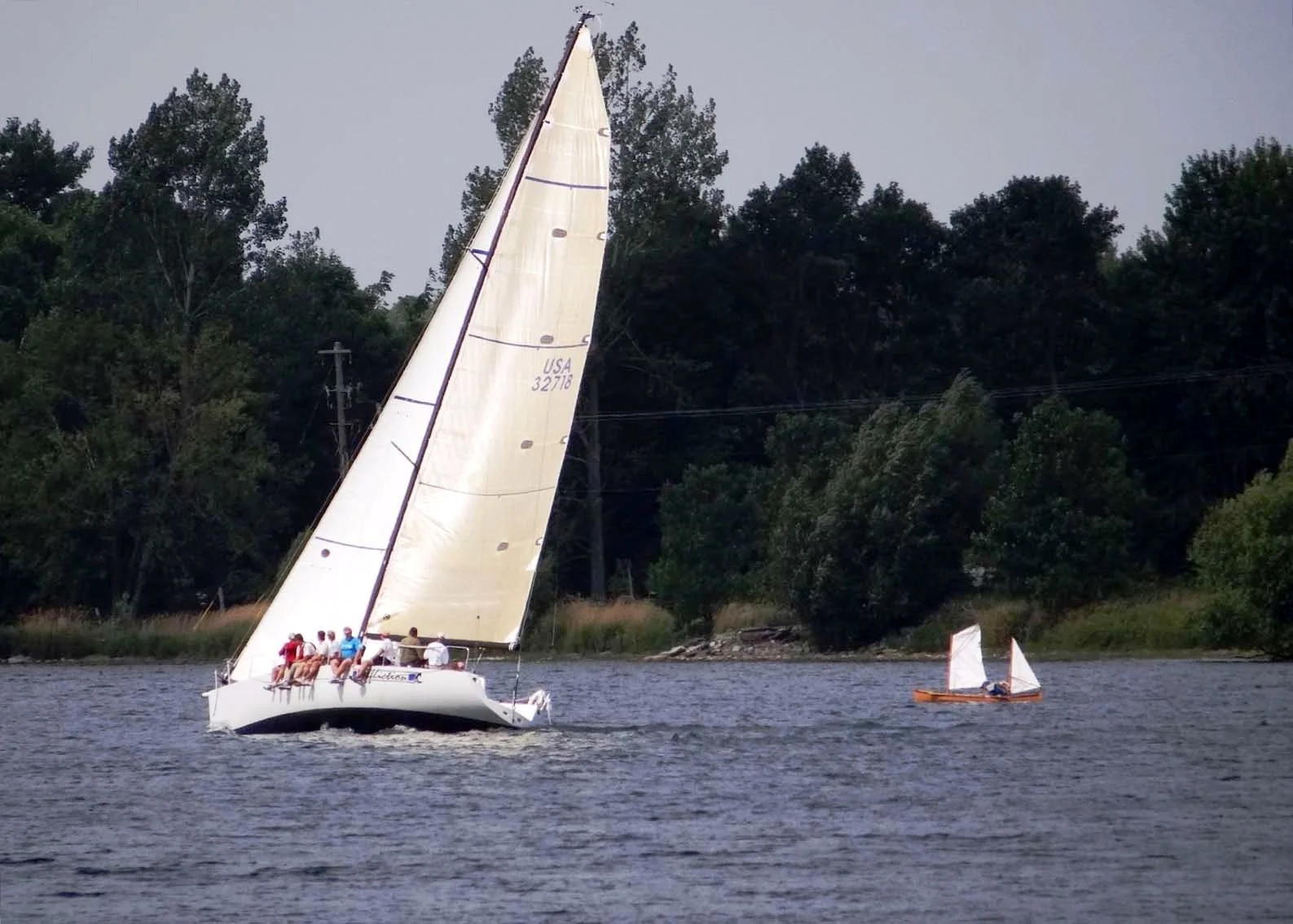 Steve's tiny sailing canoe!