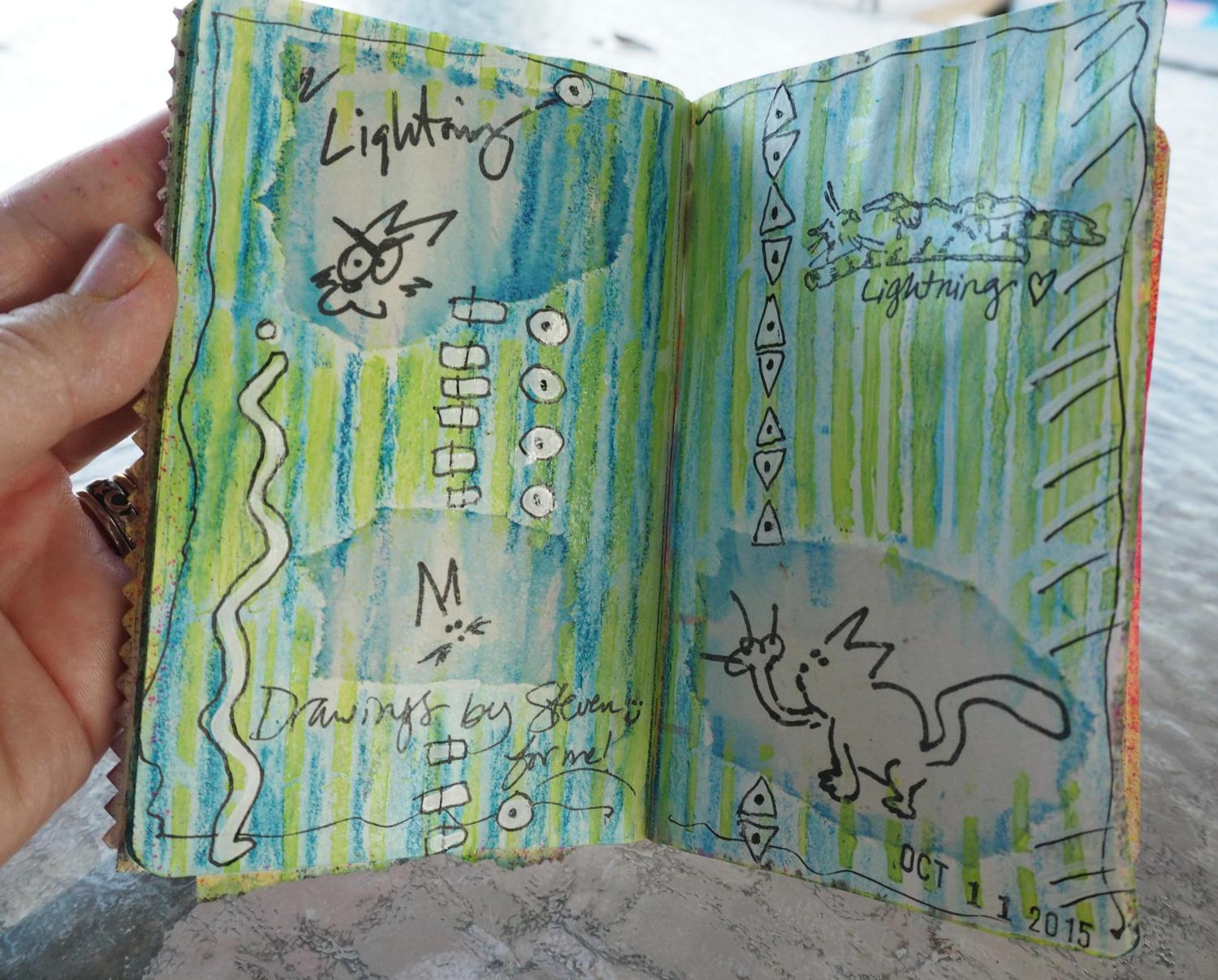 Steve's drawings now live in my journal