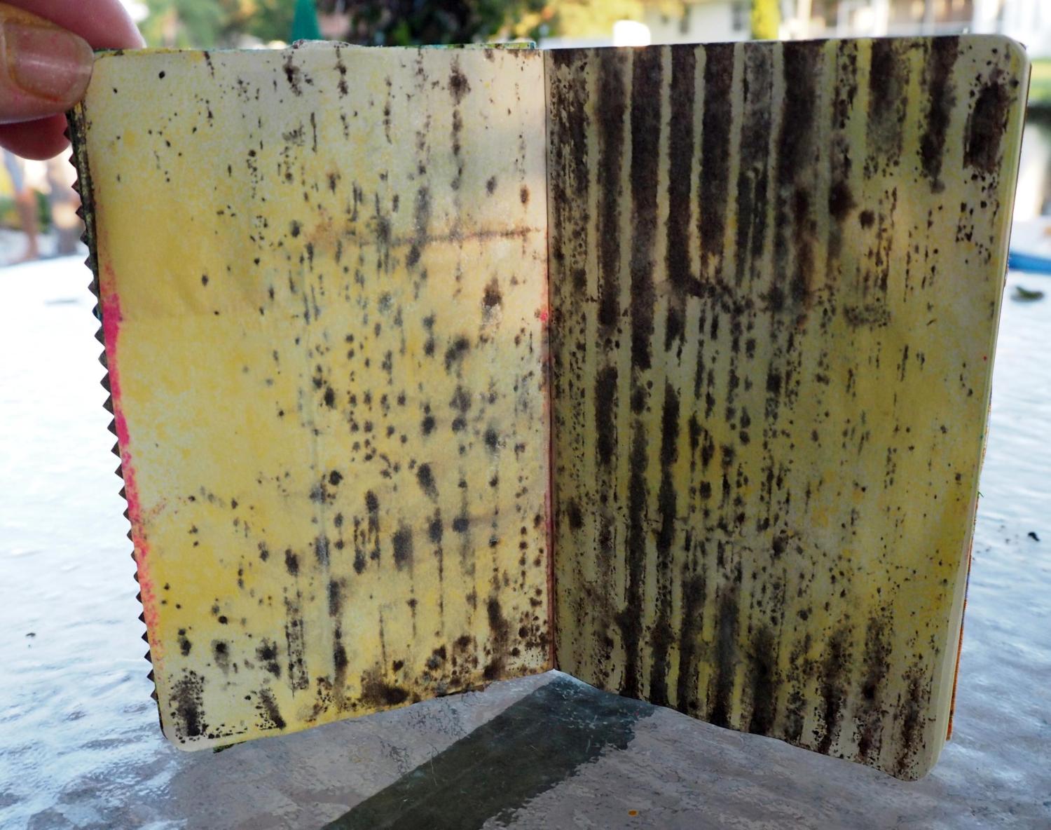 a bit of yellow was sprayed on after I used the stencil