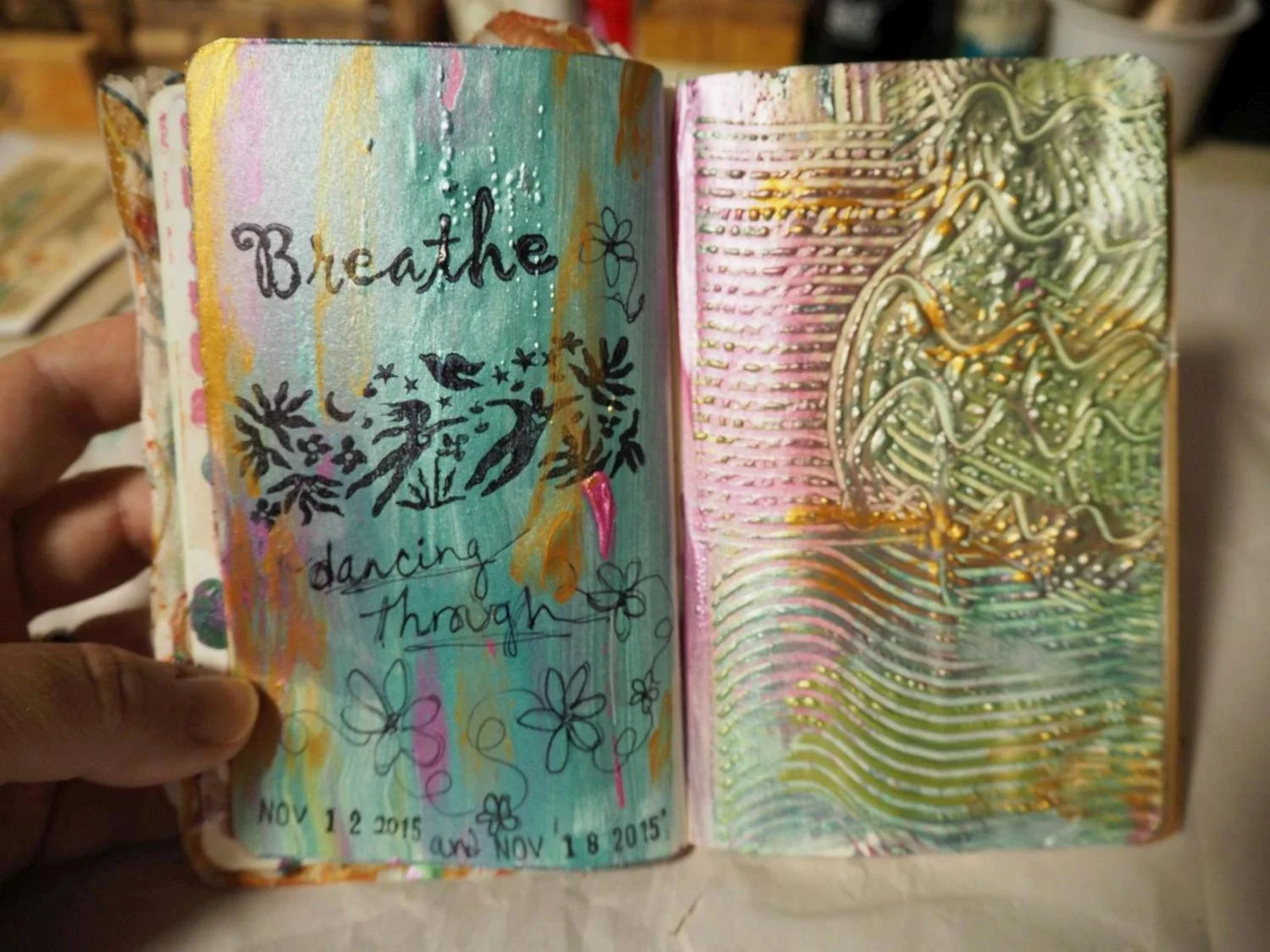 paint, paper, stamps