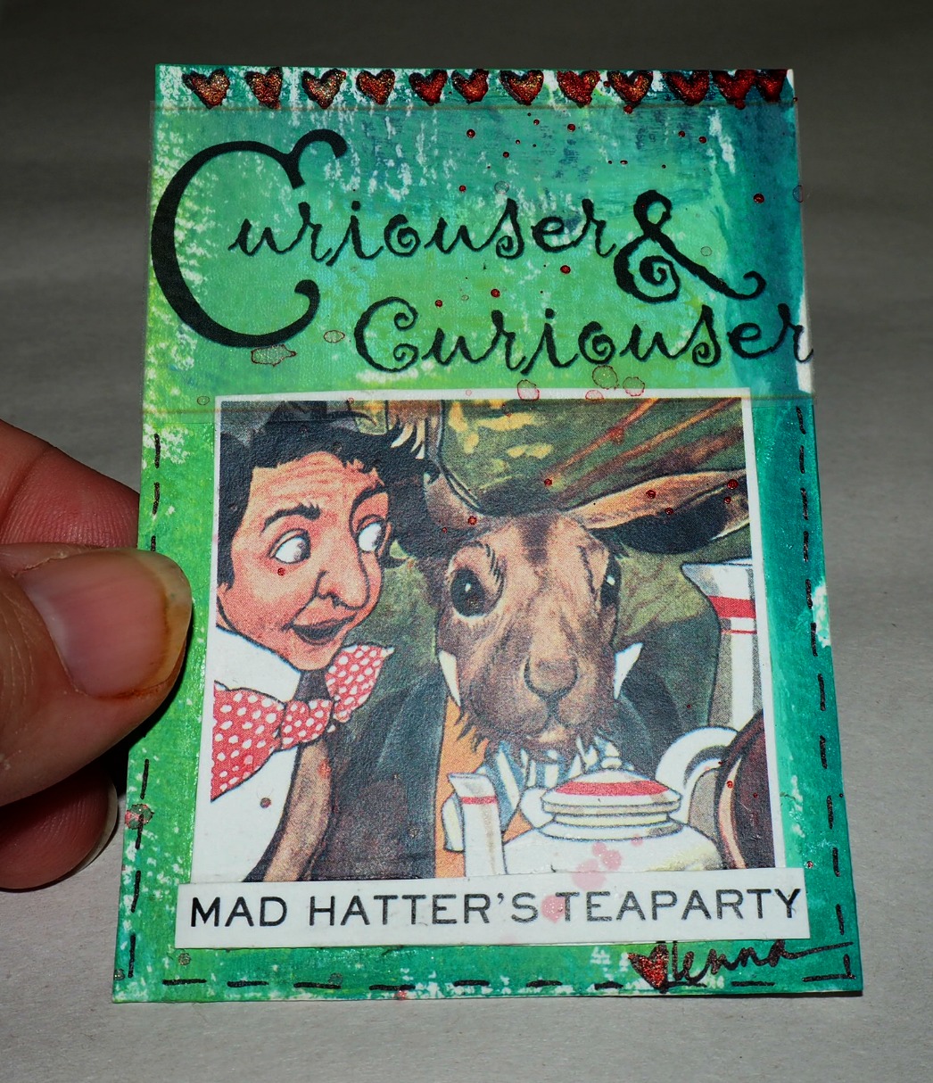 One of my Artist Trading Cards for Marion's 'ALL Things Alice' Swap