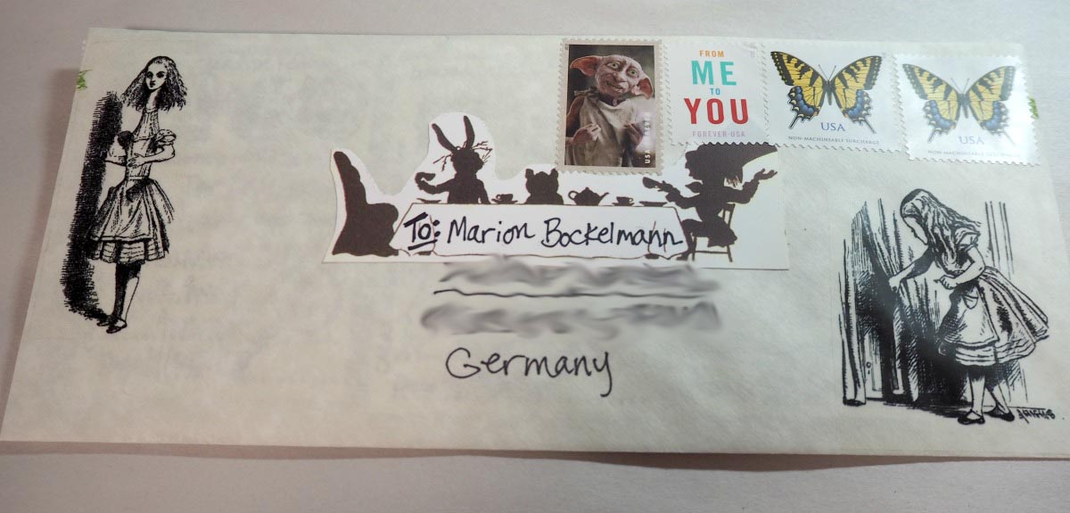 My envelope for Marion 