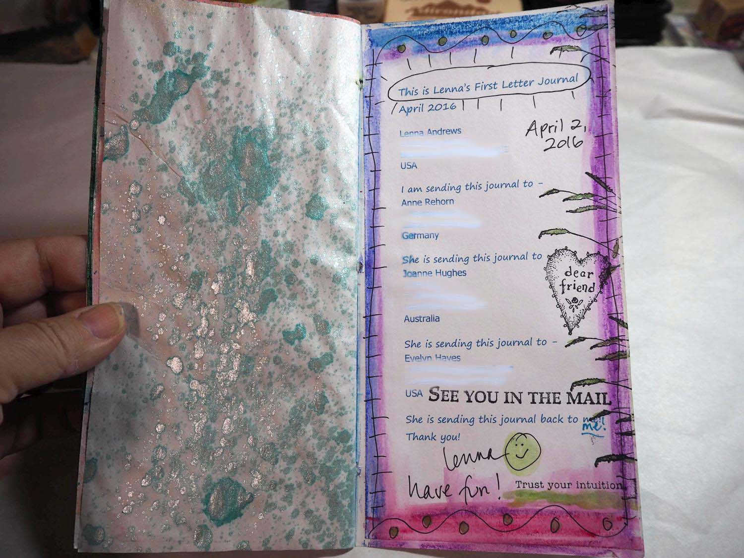 My First Letter Journal: April 2nd, 2016