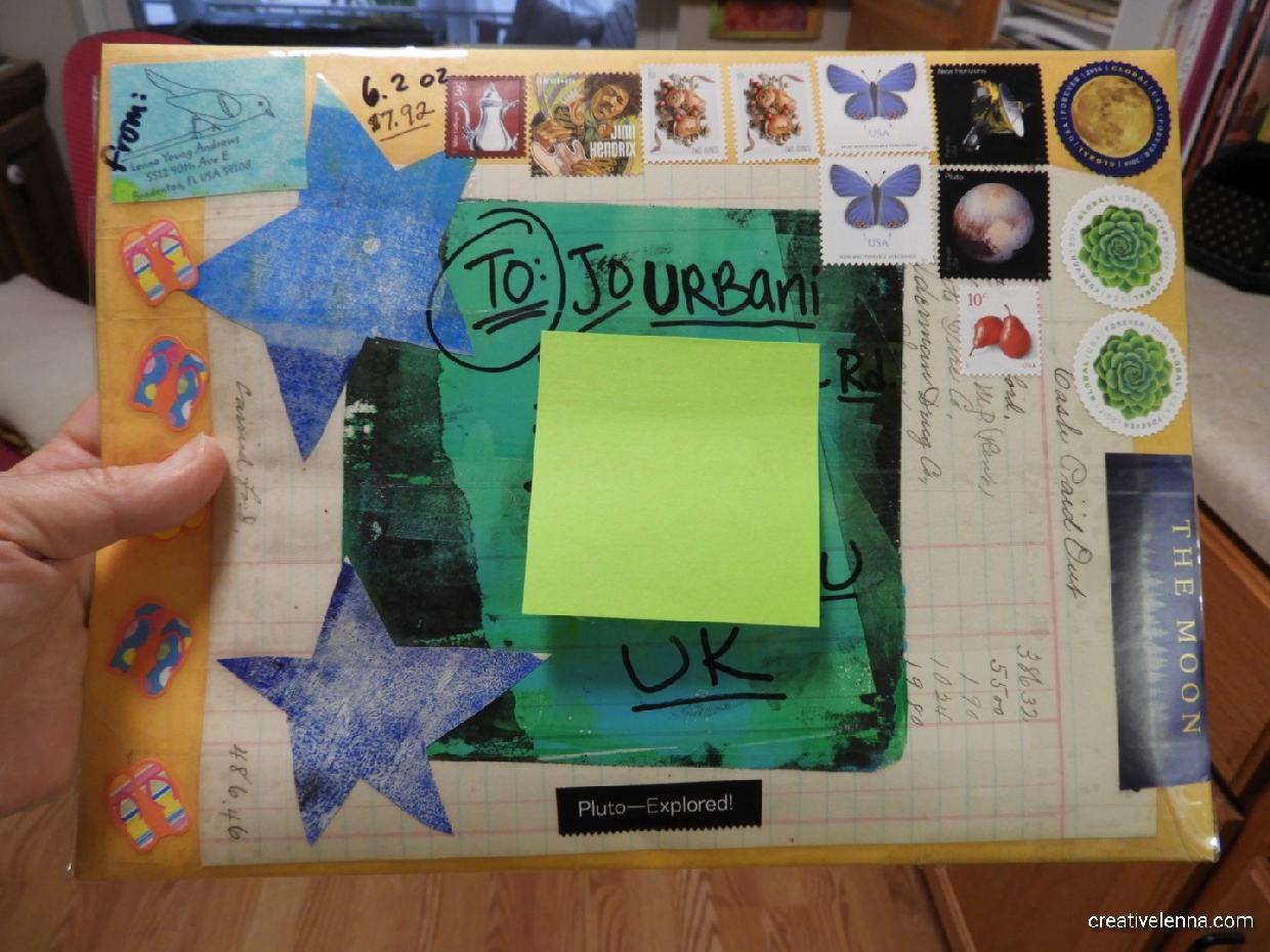 My envelope for Jo, in the UK