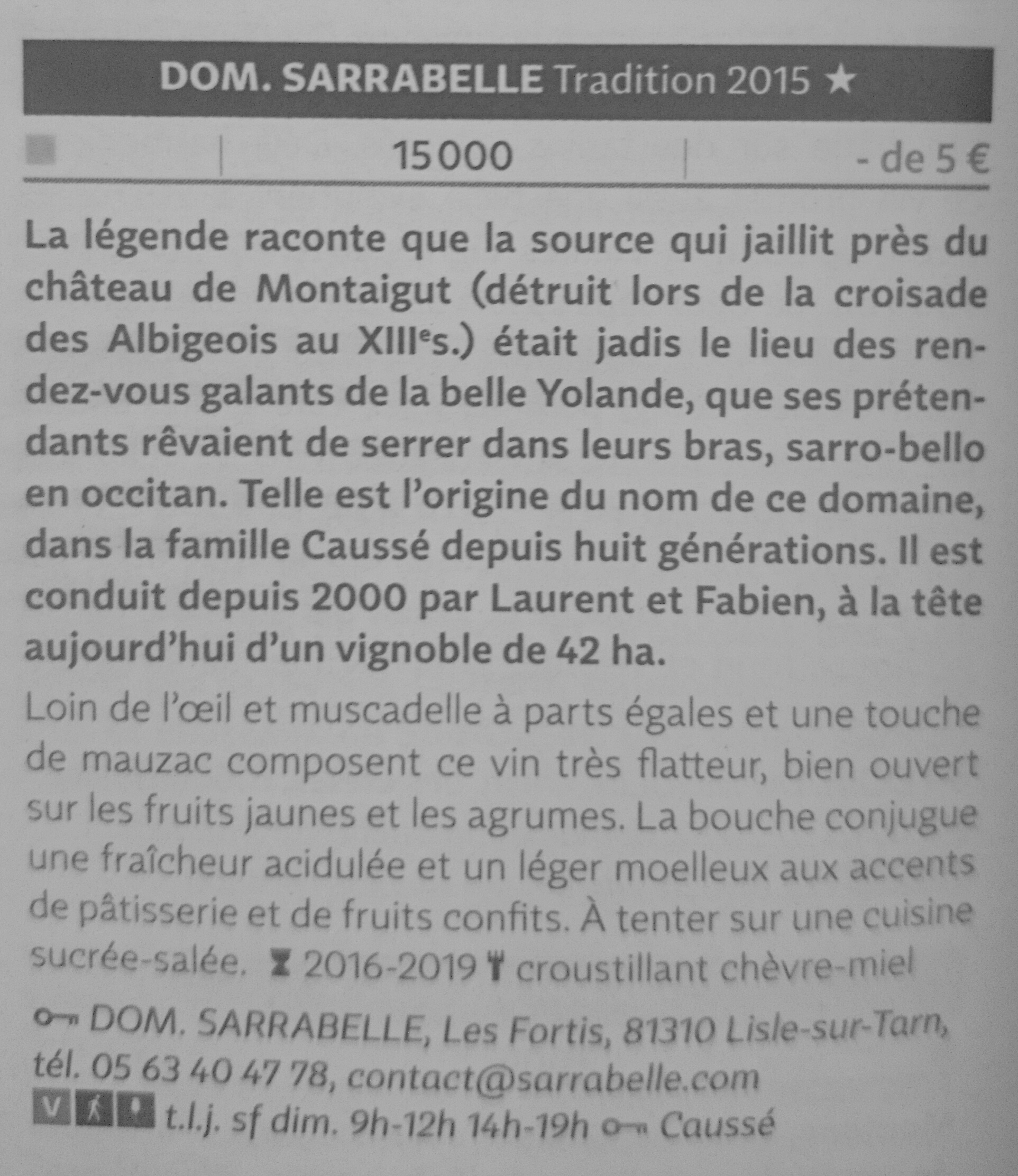 Le Tradition Sec 2015 séléctionné par le Guide Hachette des Vins 2017 !