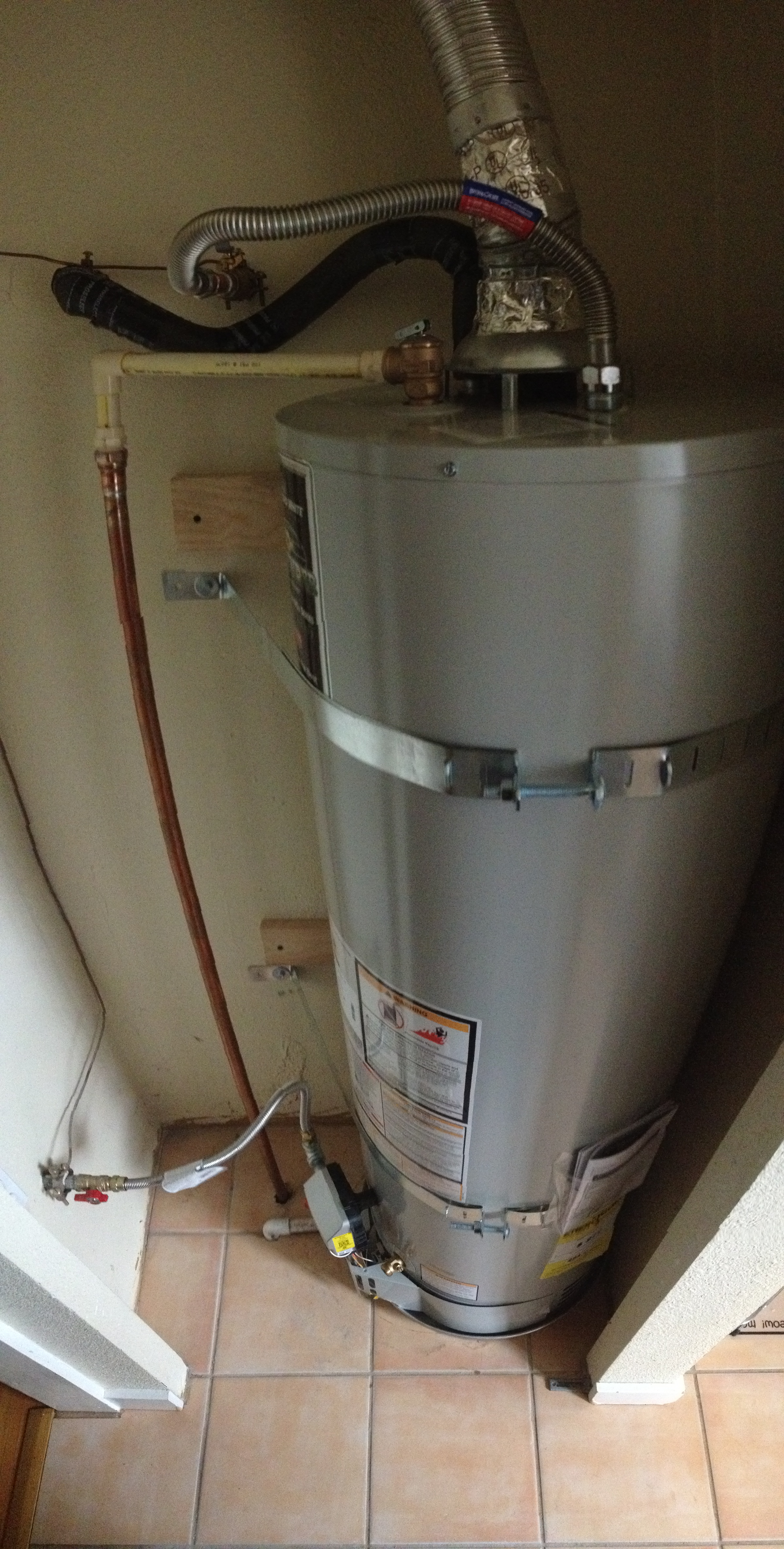 40 Gallon Water Heater Install Inside Closet  