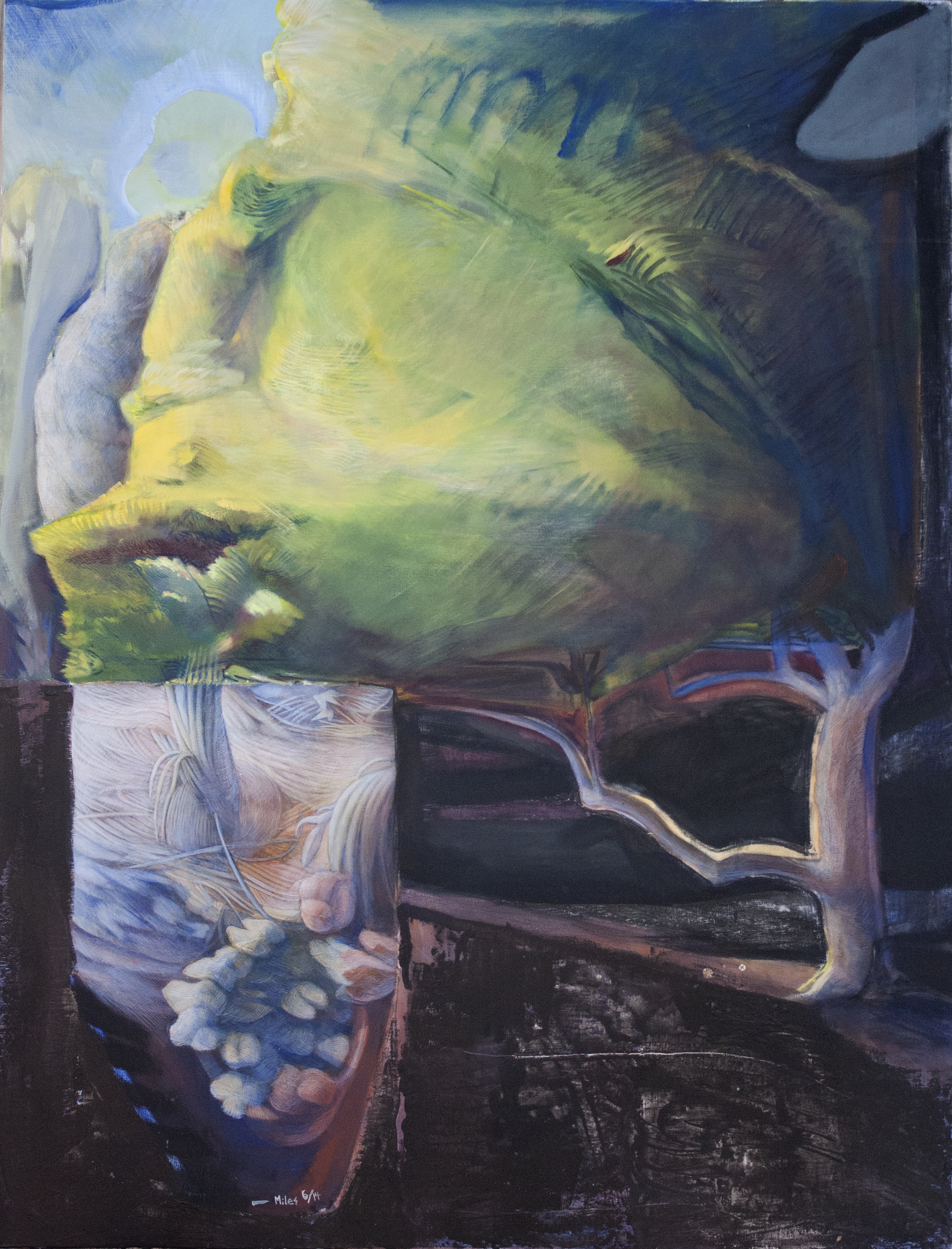 Composition with Potted Plant
