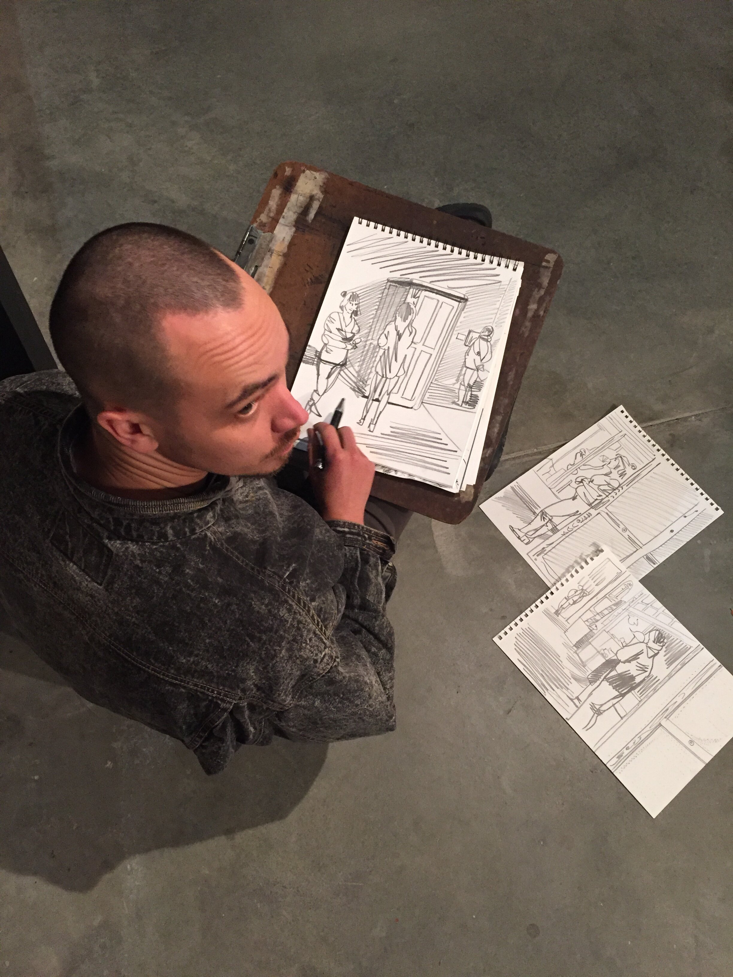 Miles Drawing Lucas Murgida's Performance Art as a part of the performance.JPG