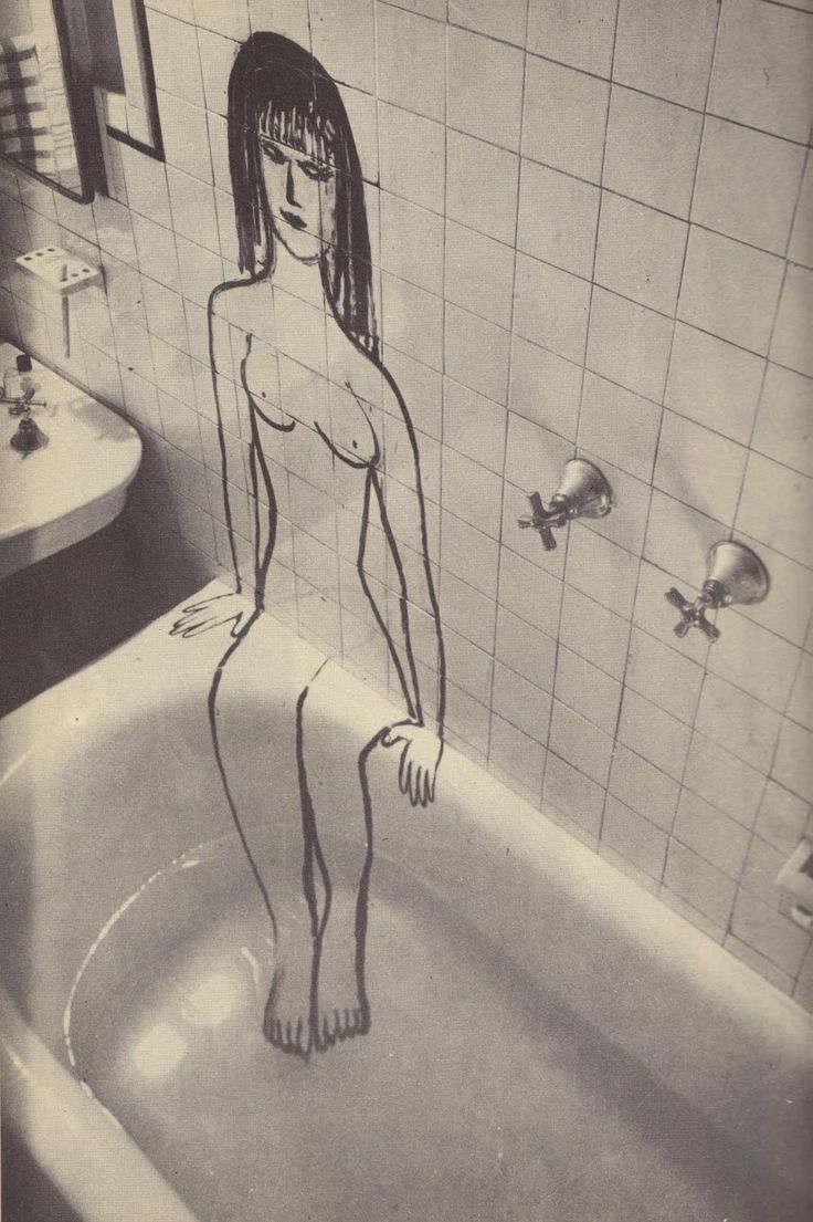 Saul Steinberg bathroom illustration
