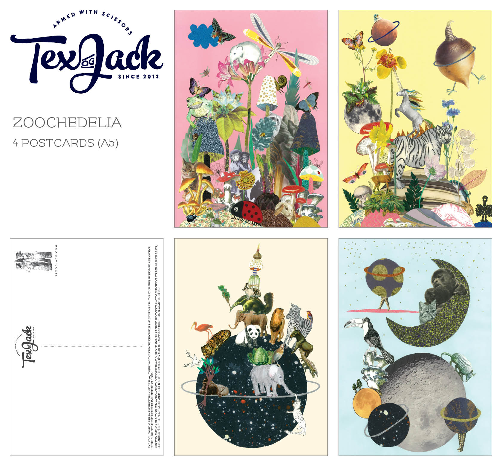 ZOOCHEDELIA (FOUR POSTCARDS)