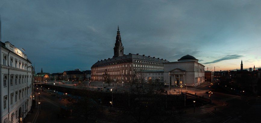 View of The Tower at Christiansborg Palace.