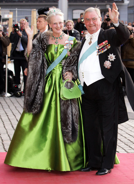 Queen Margrethe and Prince Henri. She always has great style with colourful dresses and fur.