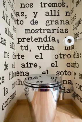 Spice up a smaller and dull room with wall-paper and give it character.