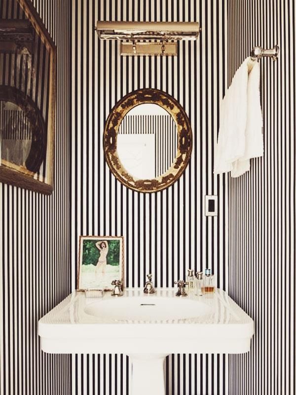 Do it ALL wall-paper, gold, chandelier, stripes, paintings, lights .....go crazy.&nbsp;