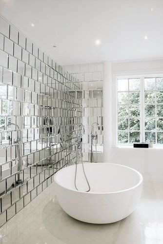 Special mirror effect tiles are a great way to create a different kind of decor in a room.