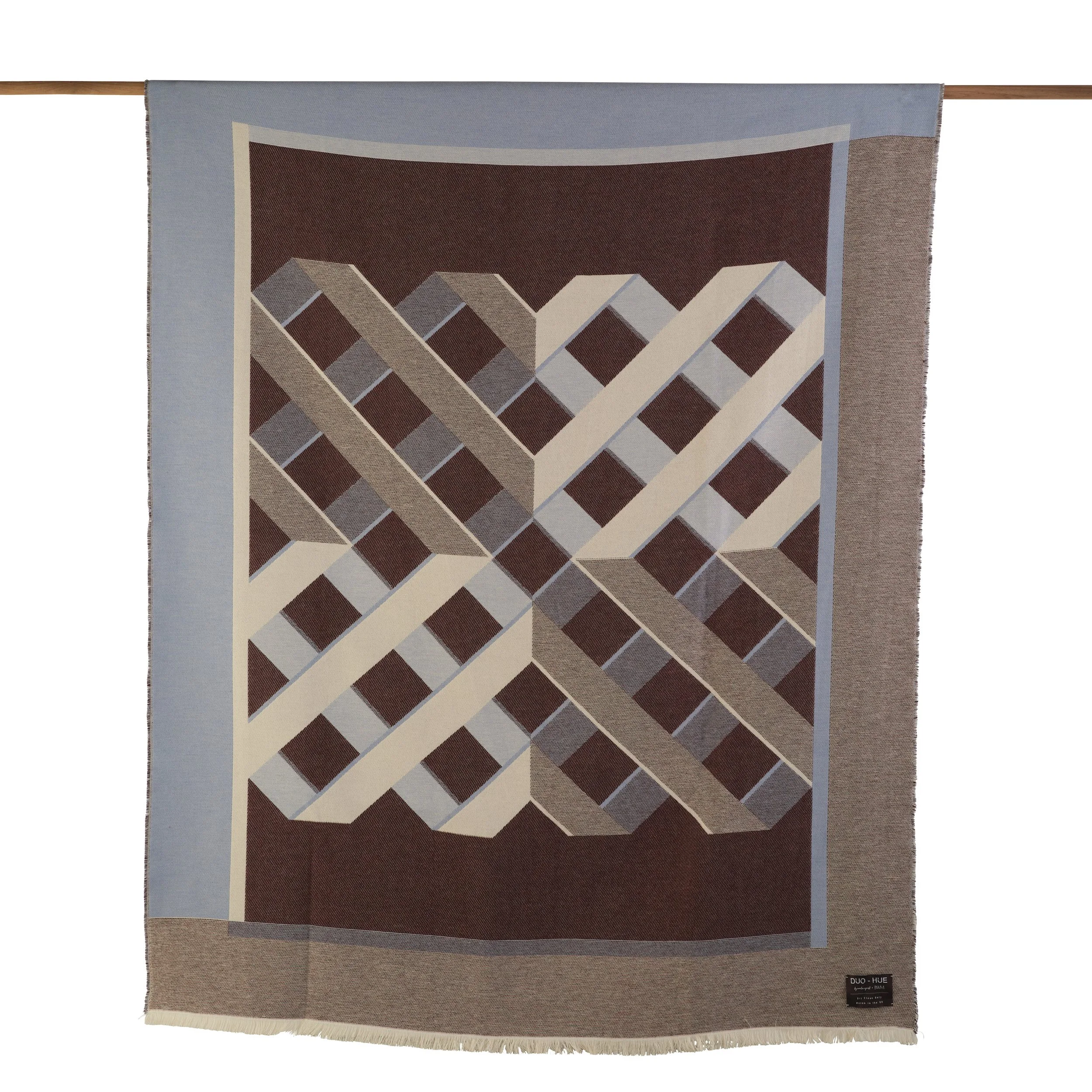 Burgundy Iceberg Woven Merino Wool Blanket