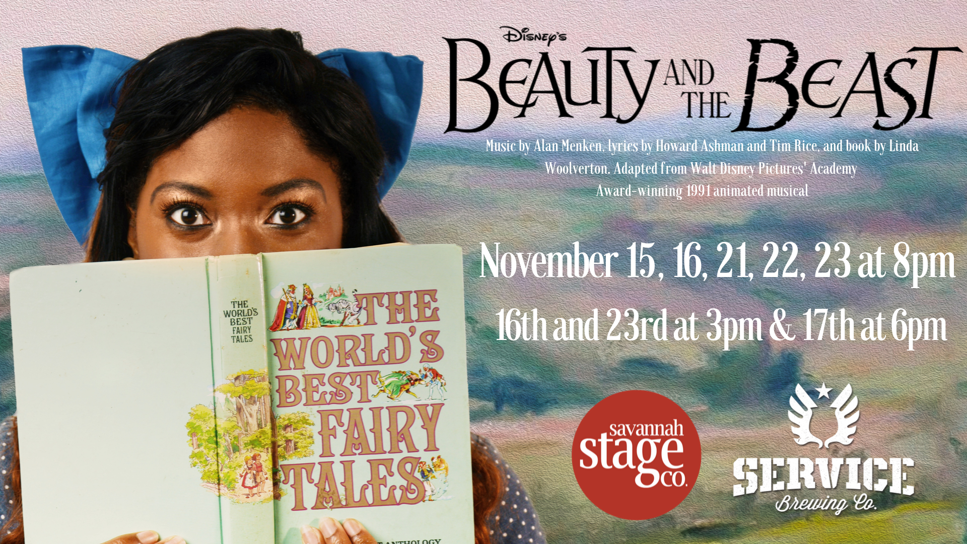 Music by Alan Menken, lyrics by Howard Ashman and Tim Rice, and book by Linda Woolverton. Adapted from Walt Disney Pictures' Academy Award-winning 1991 animated musical.png