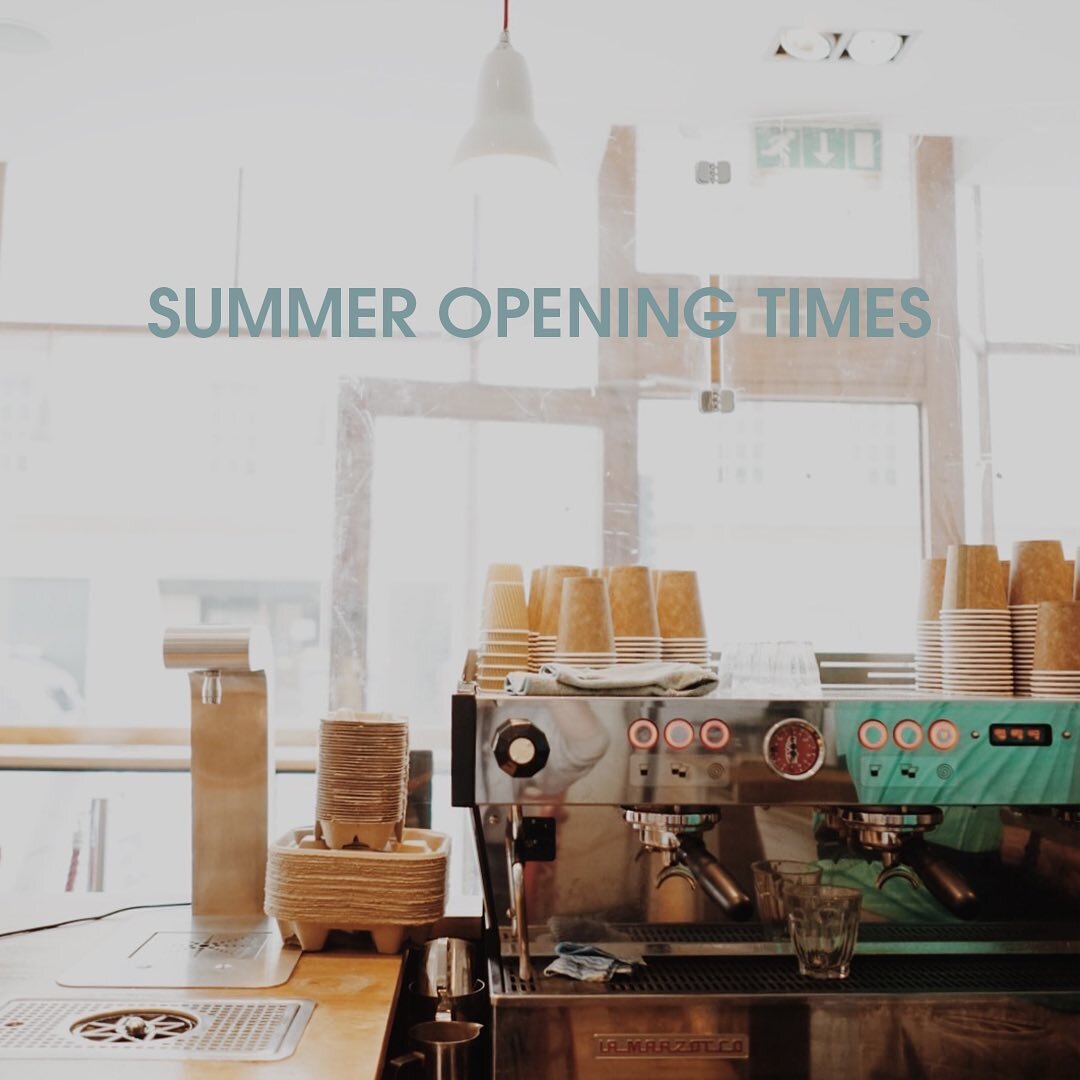 ☀️Summer's here! And so are our new summer opening hours!☀️

Weekdays:
8:30am - 4:00pm

Saturday:
9:00am - 4:00pm

Sunday:
10:00am - 4:00pm

We'll still be here serving you all the coffee &amp; tea (yes iced as well!) and cakes you need, with plenty 