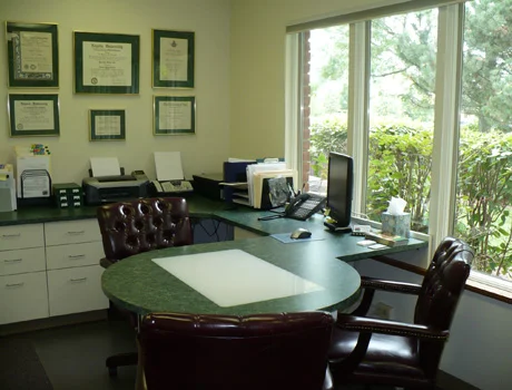 Consultation room where you will first meet with Dr. Burkey