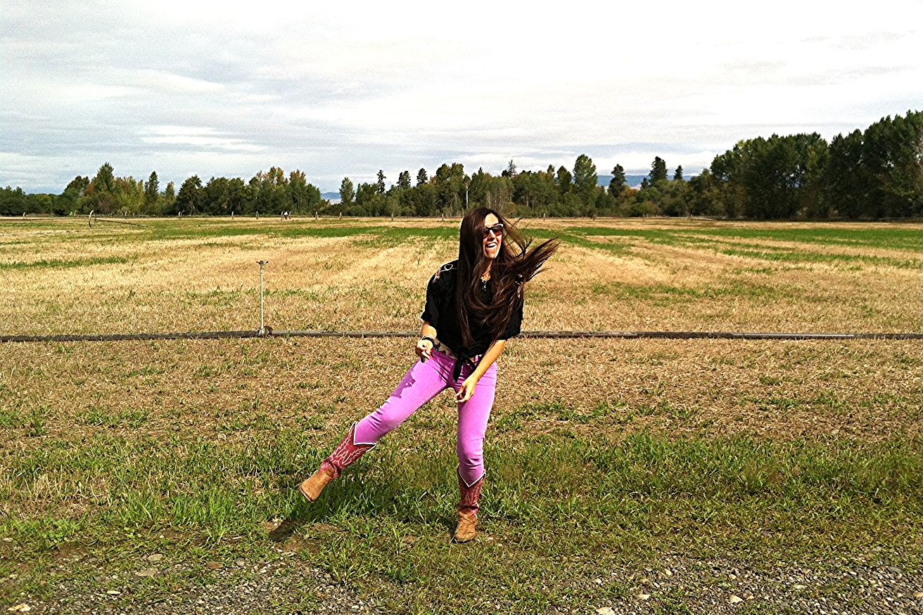 Me and my pink cowboy boots from Montana!