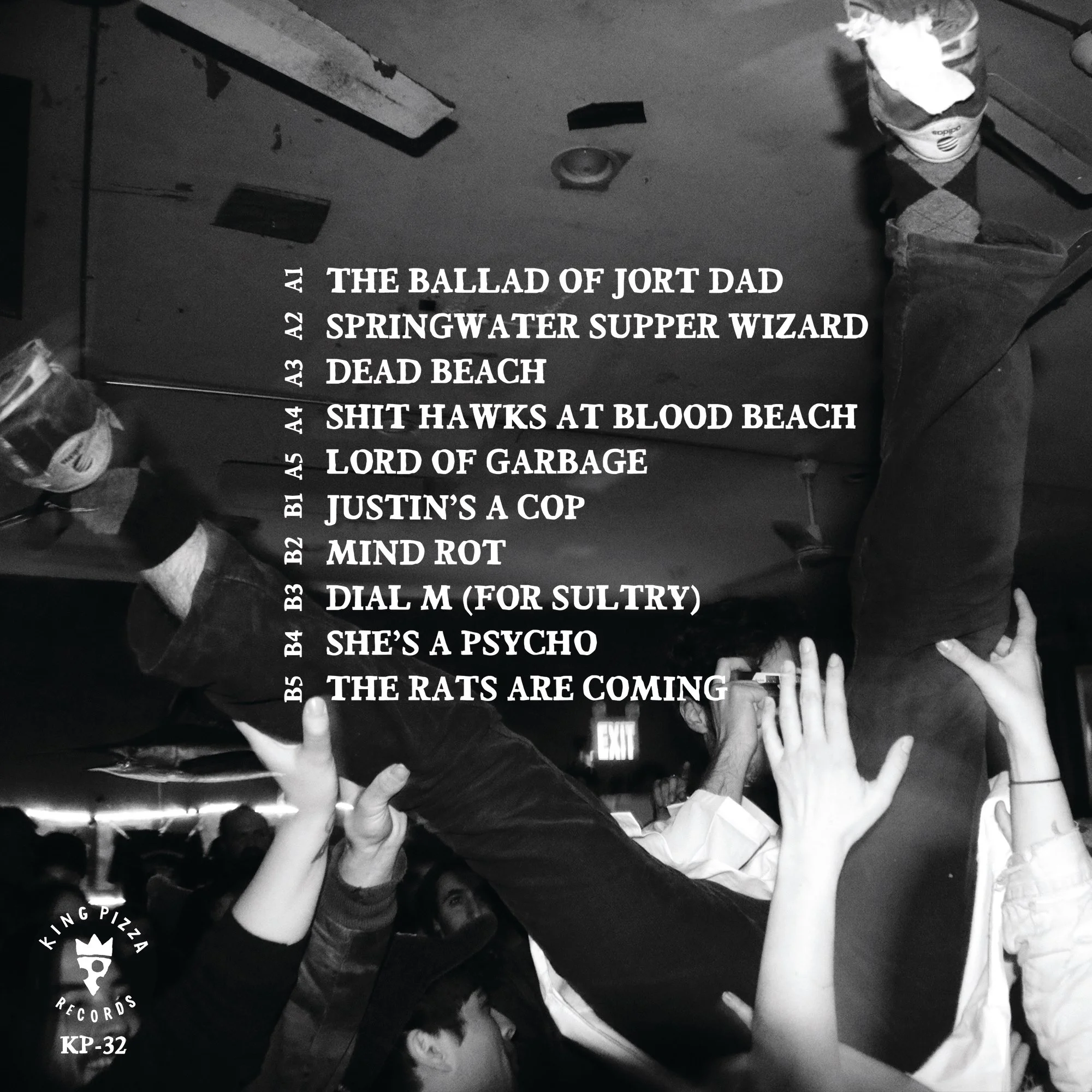 Back cover of the 'No Waves Just Sharks' EP by The Mad Doctors