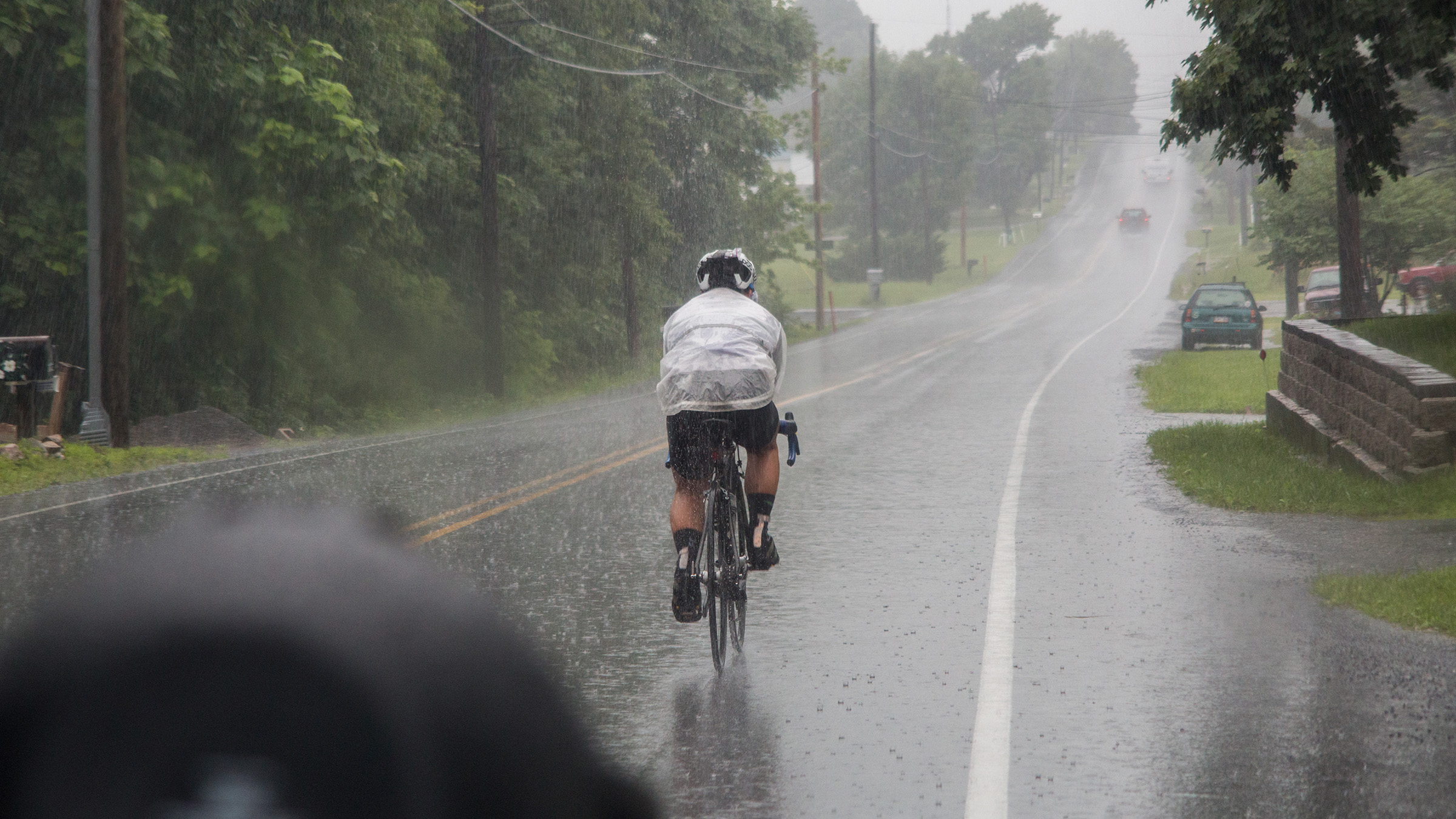 When it rains on the East Coast it pours--literally. Matt was saturated for the last 48 hours of RAAM.