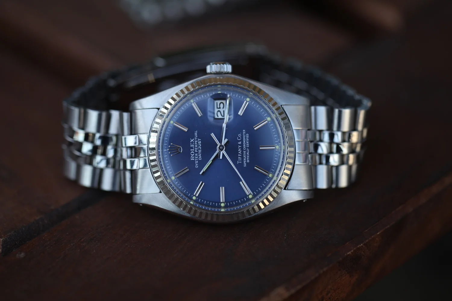 1977 Rolex Datejust 1601 - Blue Tiffany&Co Dial — Meters First