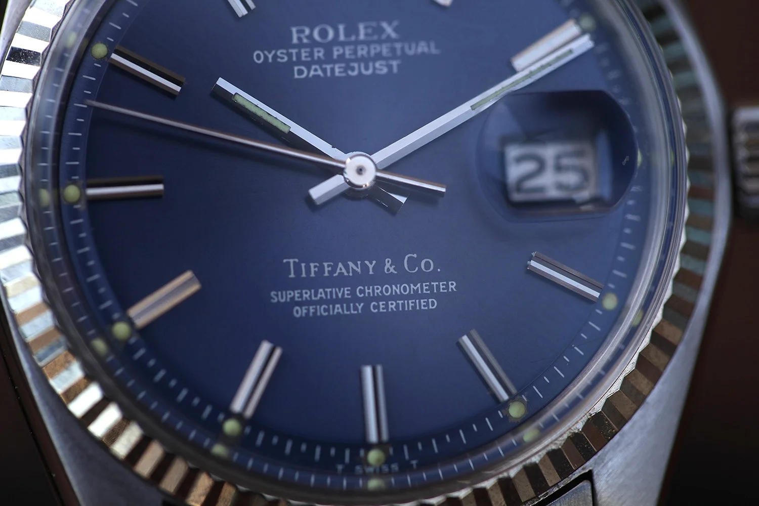 1977 Rolex Datejust 1601 - Blue Tiffany&Co Dial — Meters First