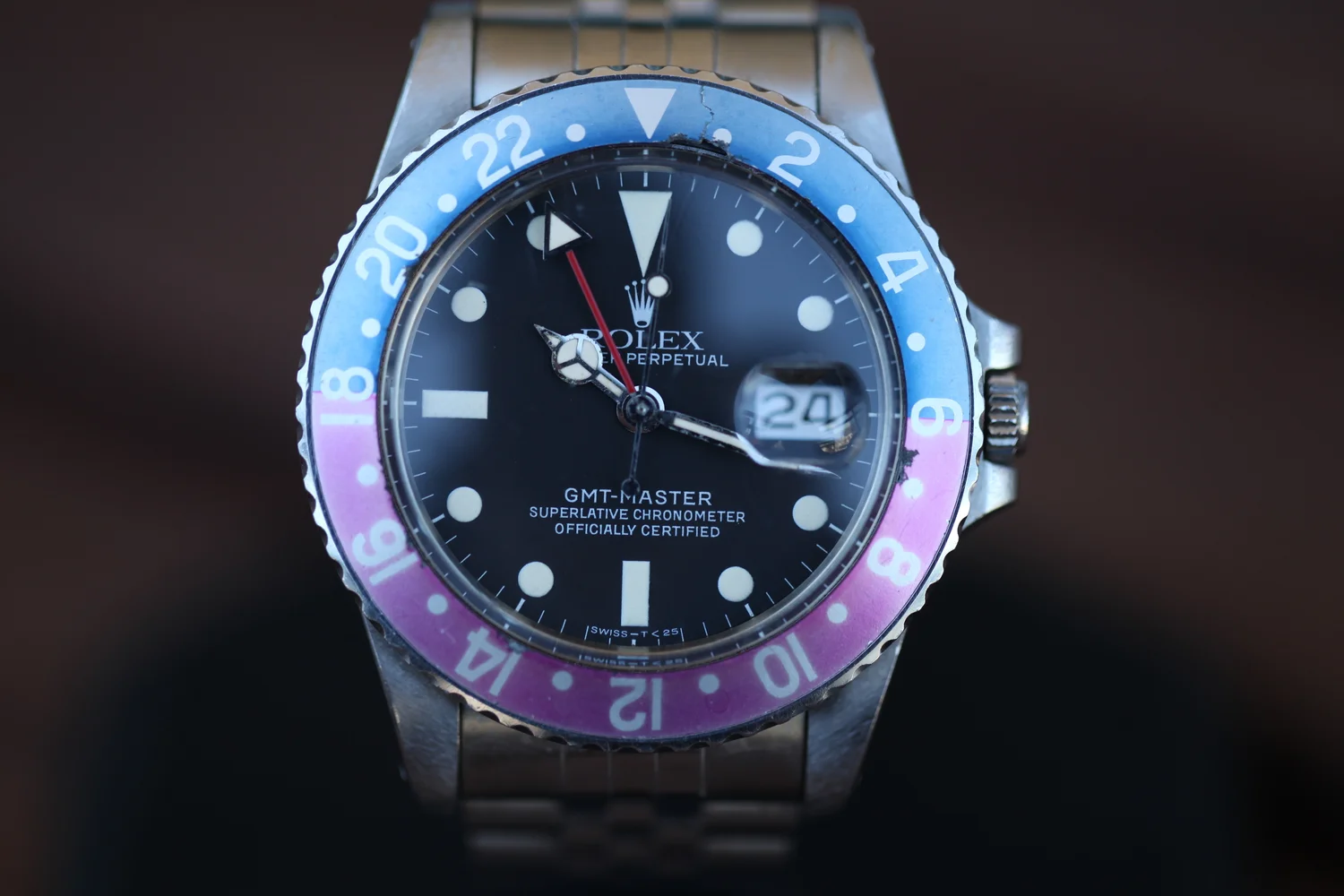 1983 Rolex GMT 16750 - Matte Dial & Fuchsia Bezel — Meters First