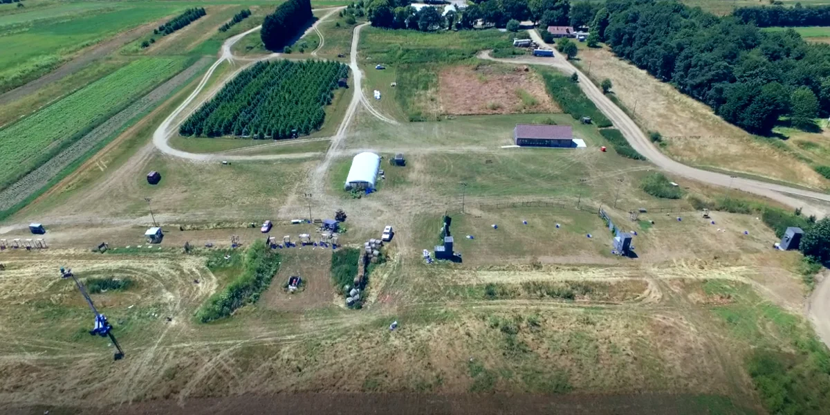 STILL FROM ANDREW SIZELAND DRONE VIDEO - OVERVIEW OF CHALK FARM CLAY GRUND