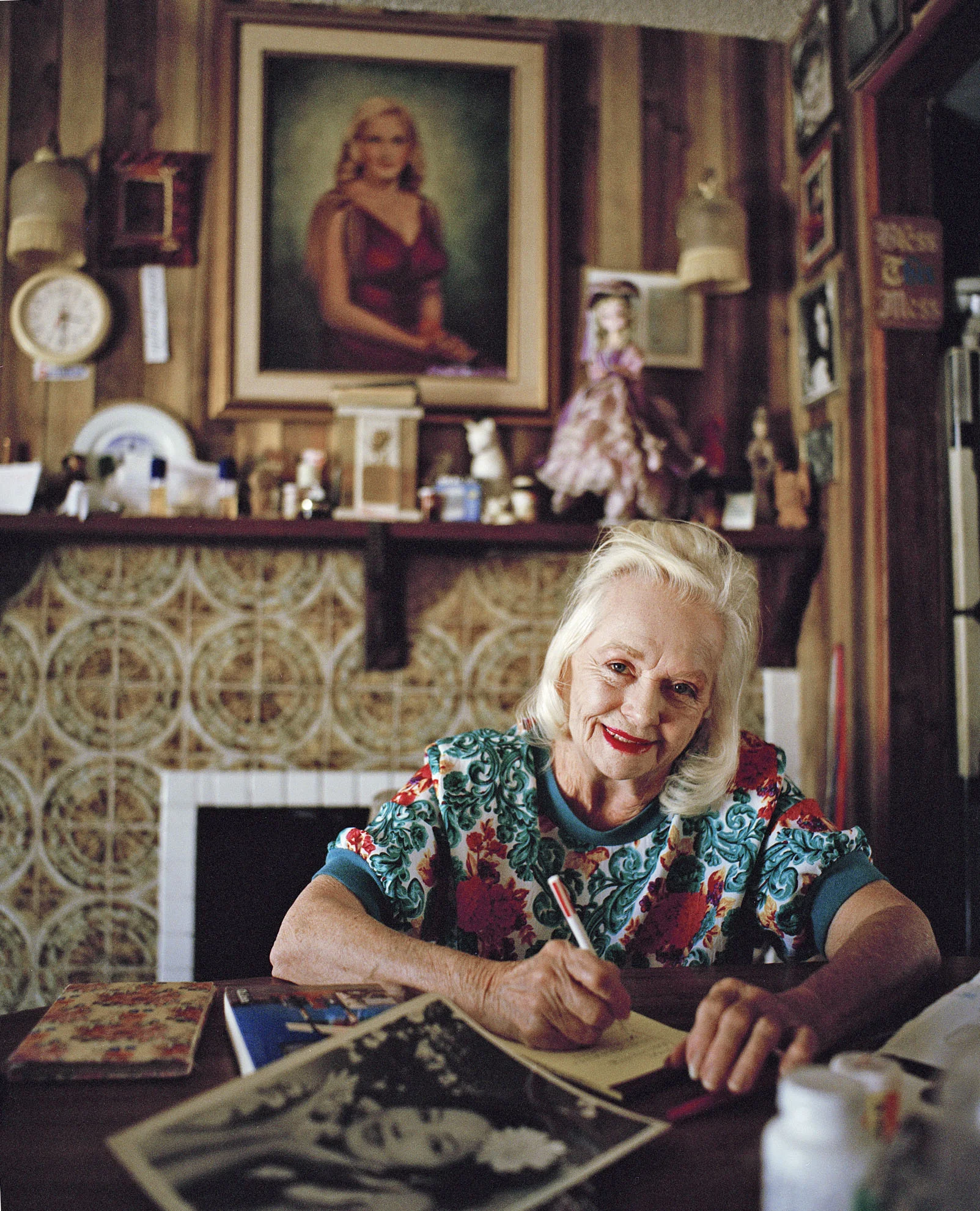  Dixie Evans in her home at Exotic World in Helendale, California    