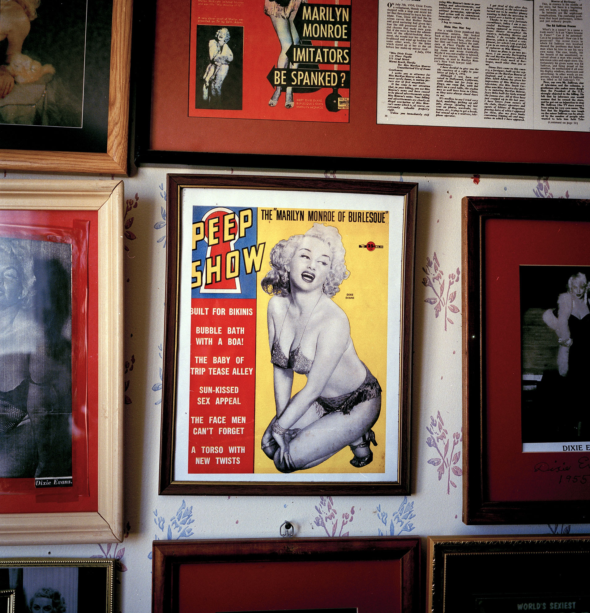  Dixie during her heyday as a Stripper, as pictured in Peep Show Magazine in 1954.    