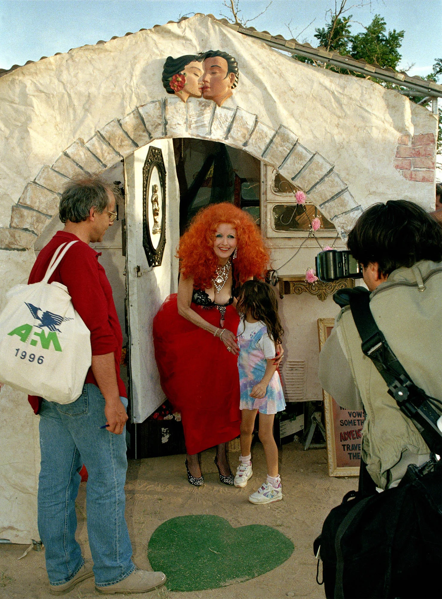 Legendary stripper Tempest Storm outside the Palacio del Amor