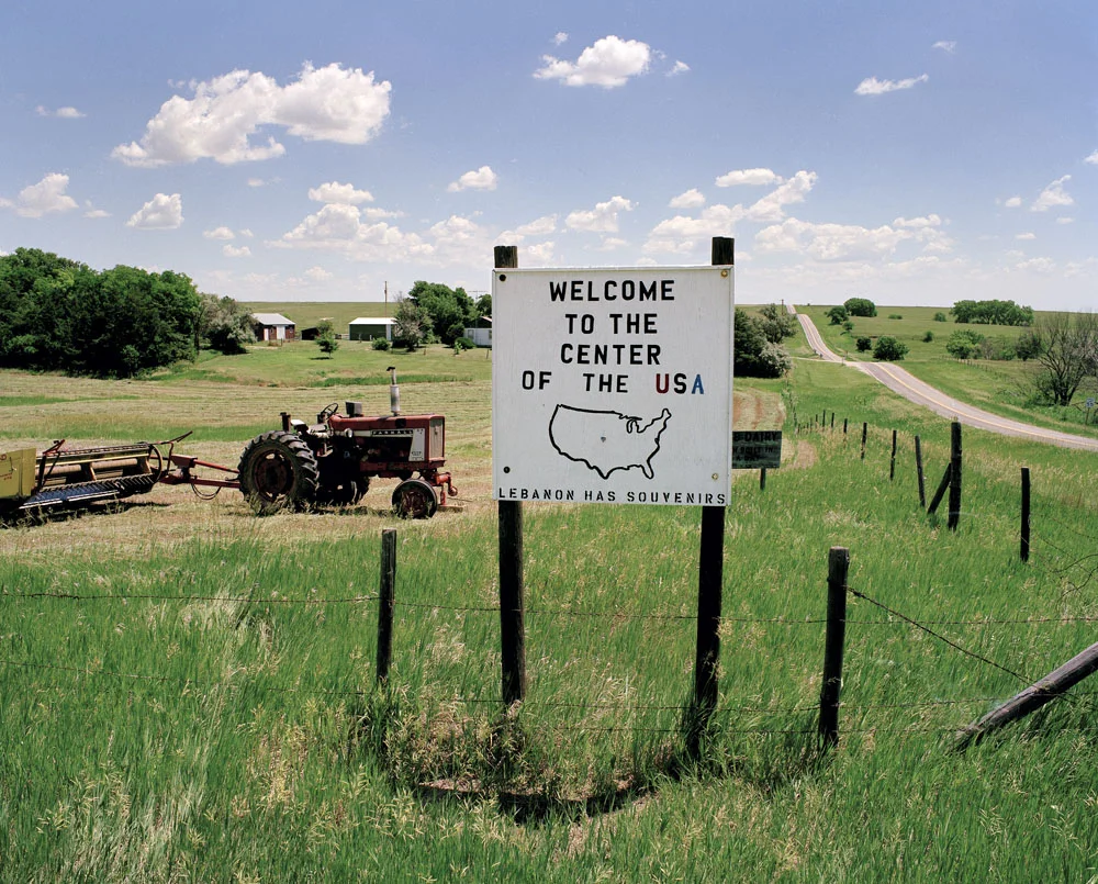  The Geographic Center of the United States is located in a field near Lebanon, Kansas. &nbsp;Picture made in 1997.  