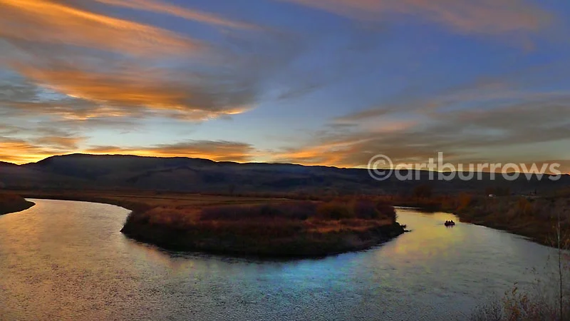 Blue River Bend Blue & Orange