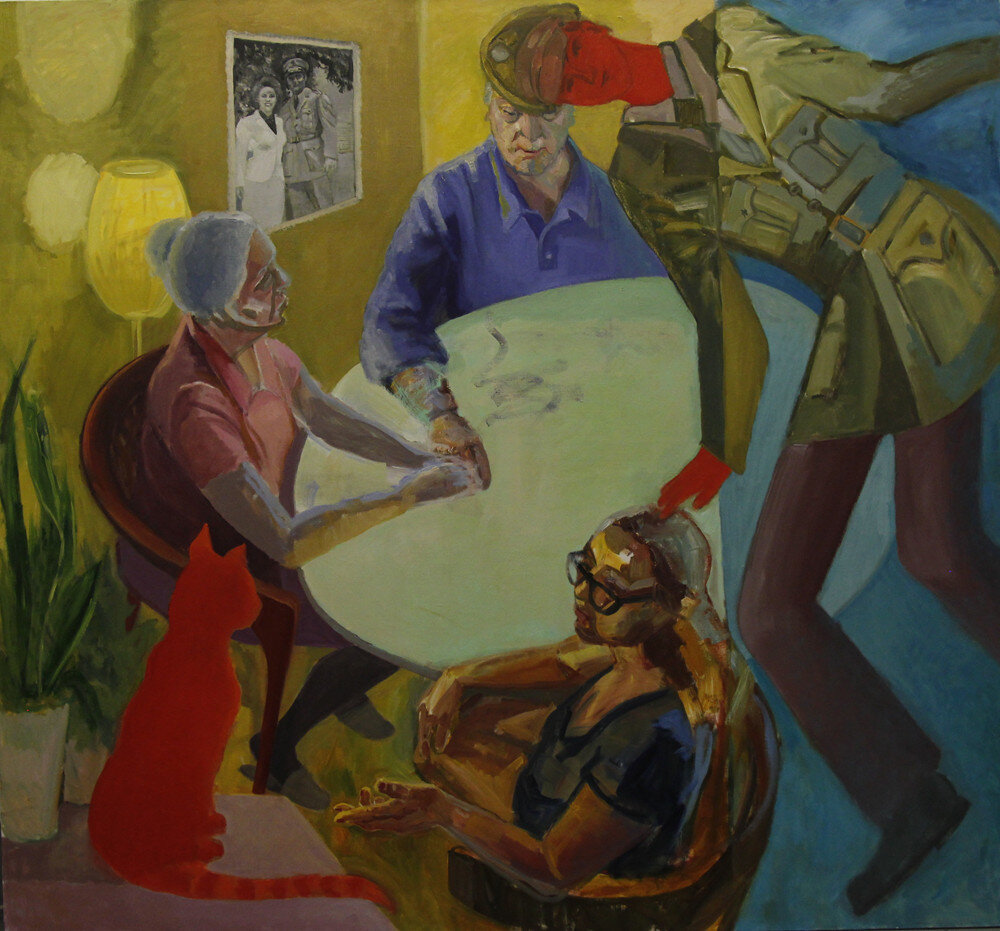 Seance, 2019, oil on linen, 66 x 72 inches.
