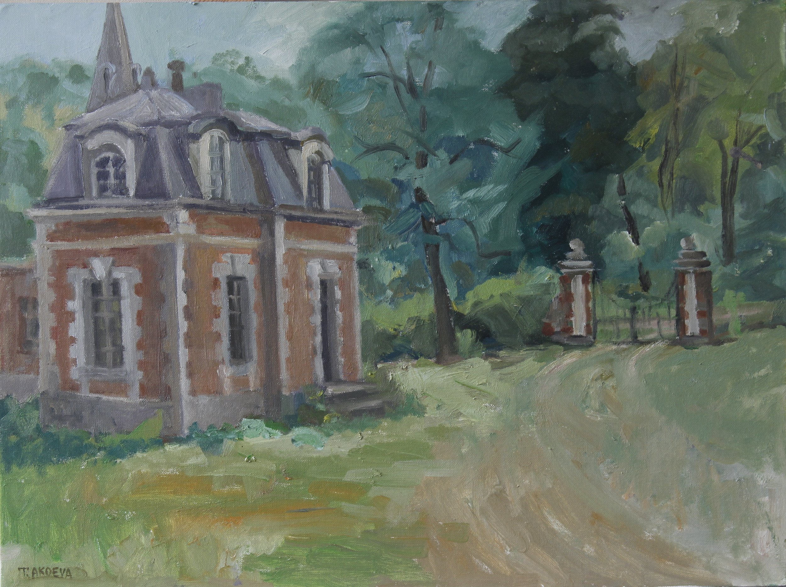 South Gatehouse at Chateau, France, 2023. Oil on canvas board, 16x20 inches.