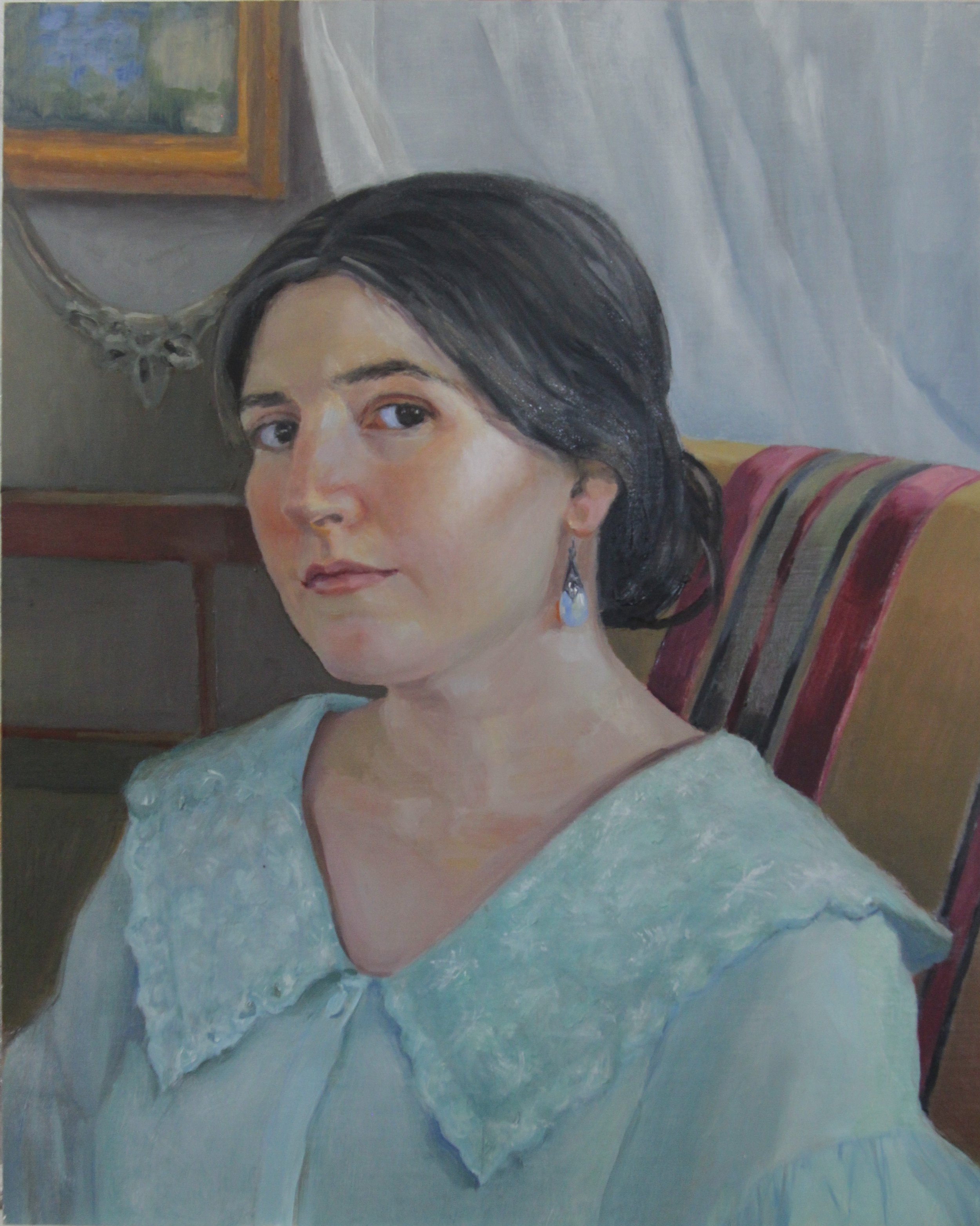 Portrait of Karen, the Violinist, 2022. Oil on linen panel,  20x16”. Private Collection.