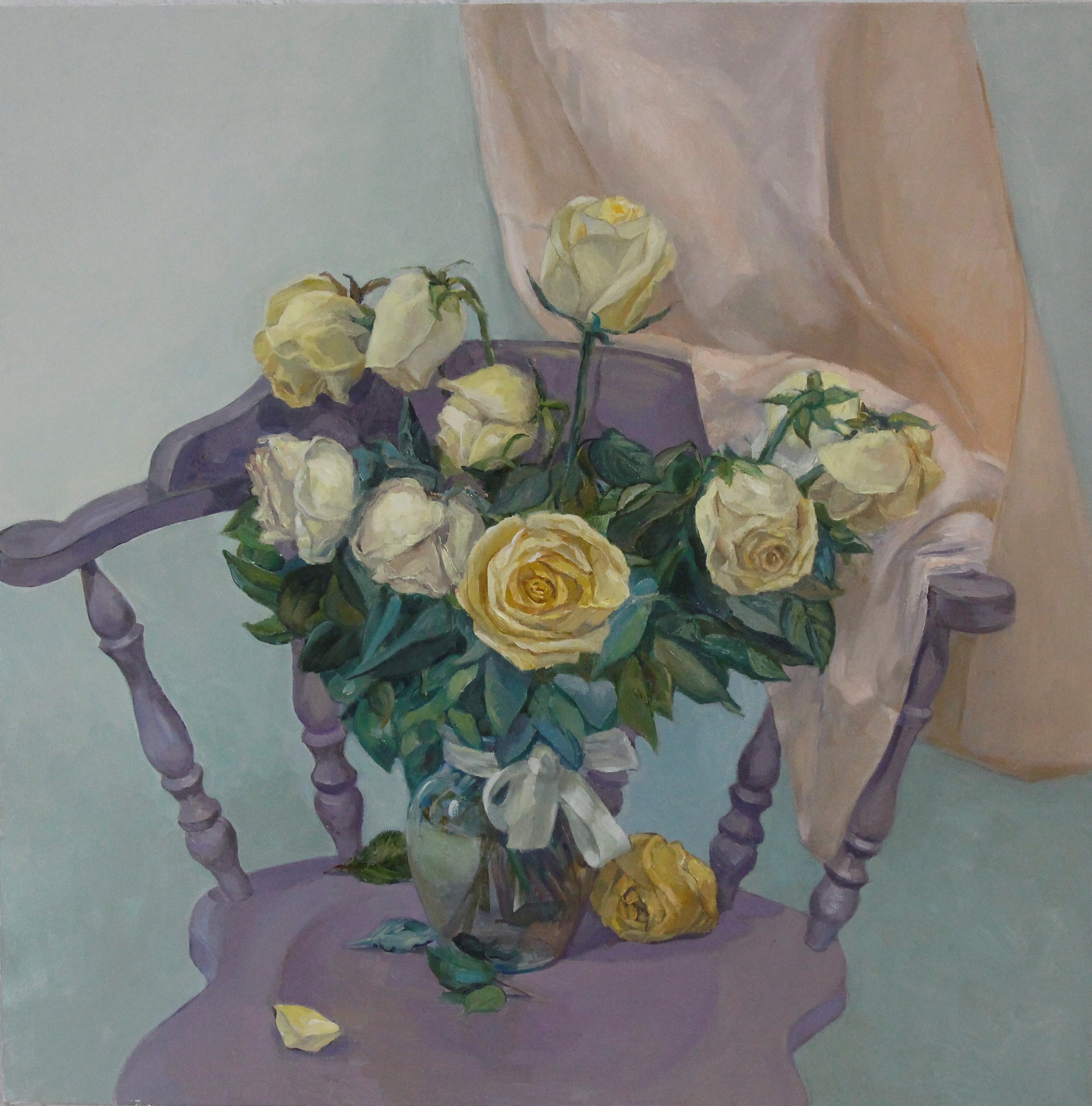 Alexandra's chair, 2021, Oil on linen, 30x30 inches.