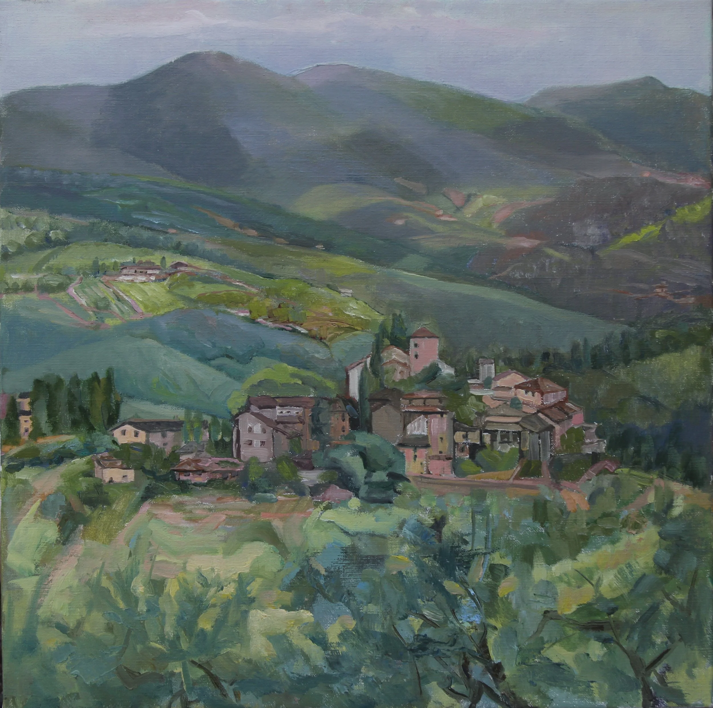 Montefioralle, Italy, 2025, Oil on linen, 24x24 inches.