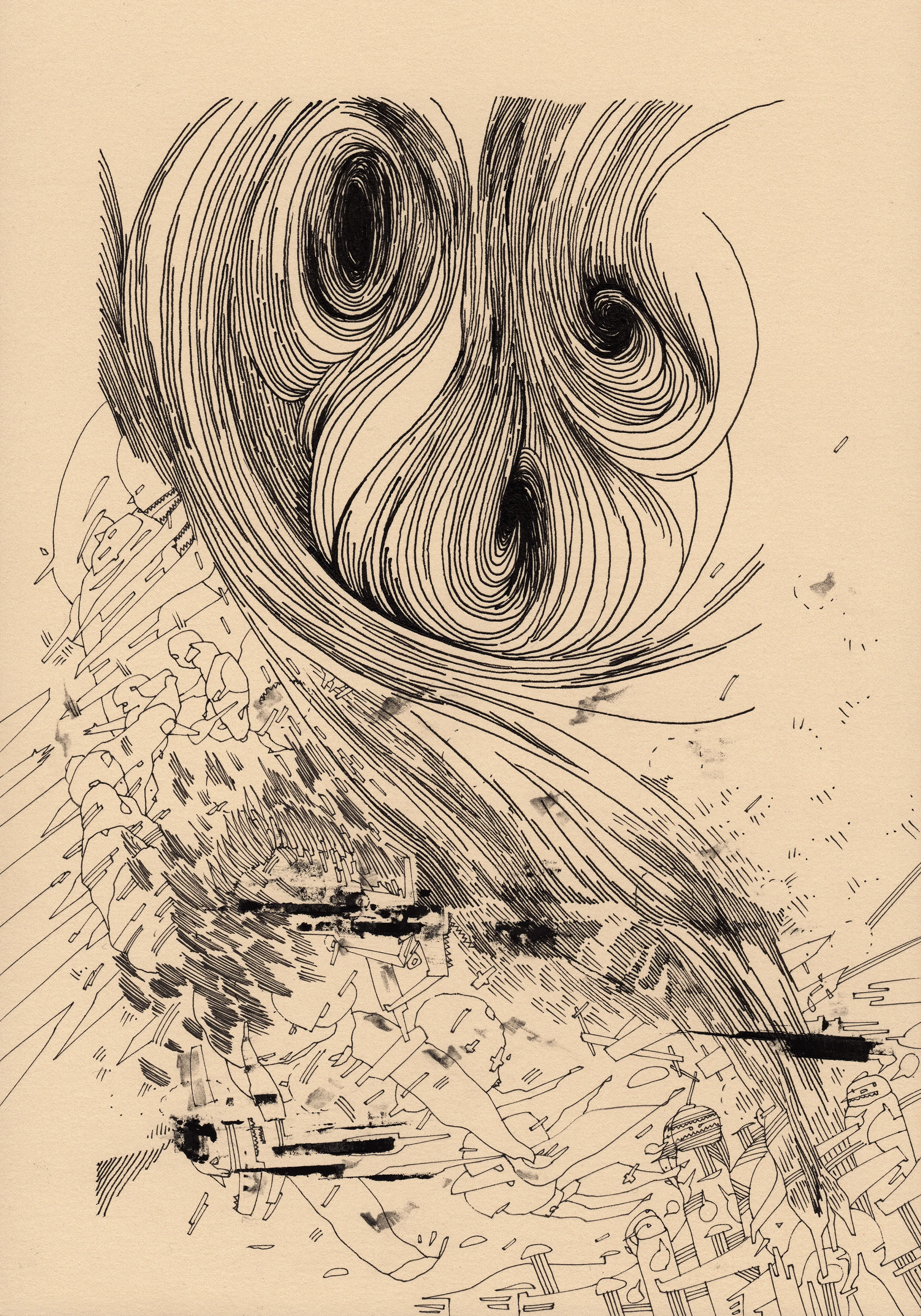 Untitled , 2015 Ink on paper 7 in x 10 in