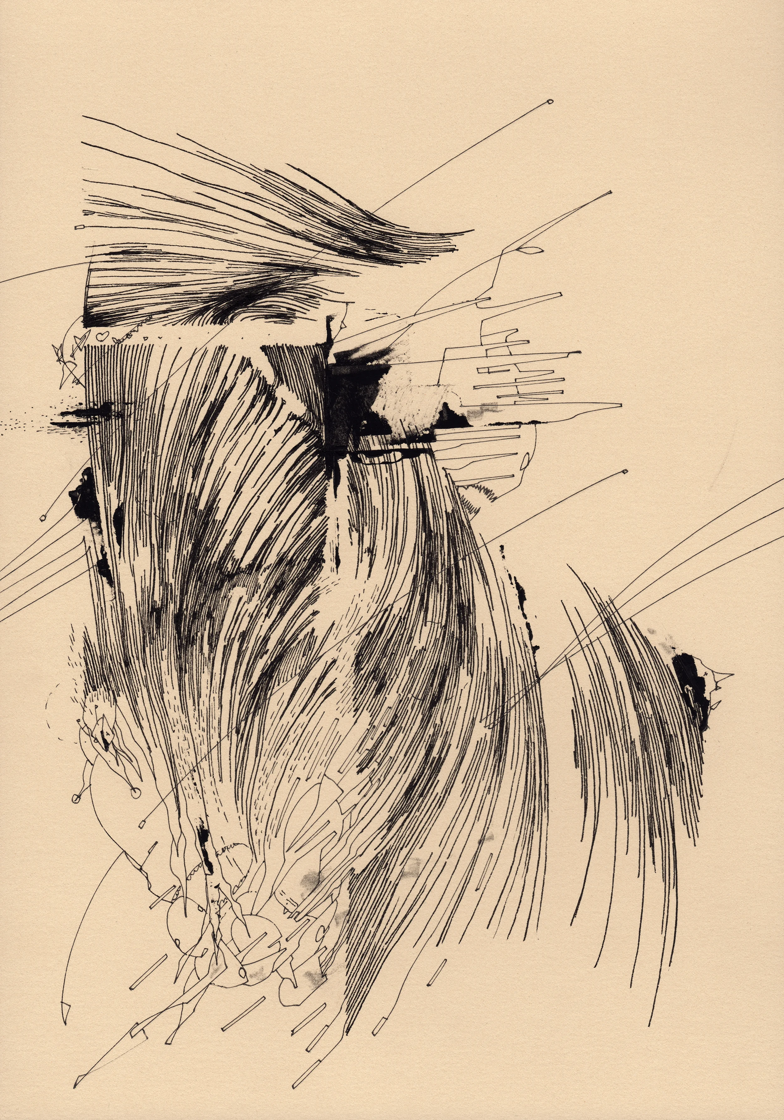 Untitled , 2015 Ink on paper 7 in x 10 in