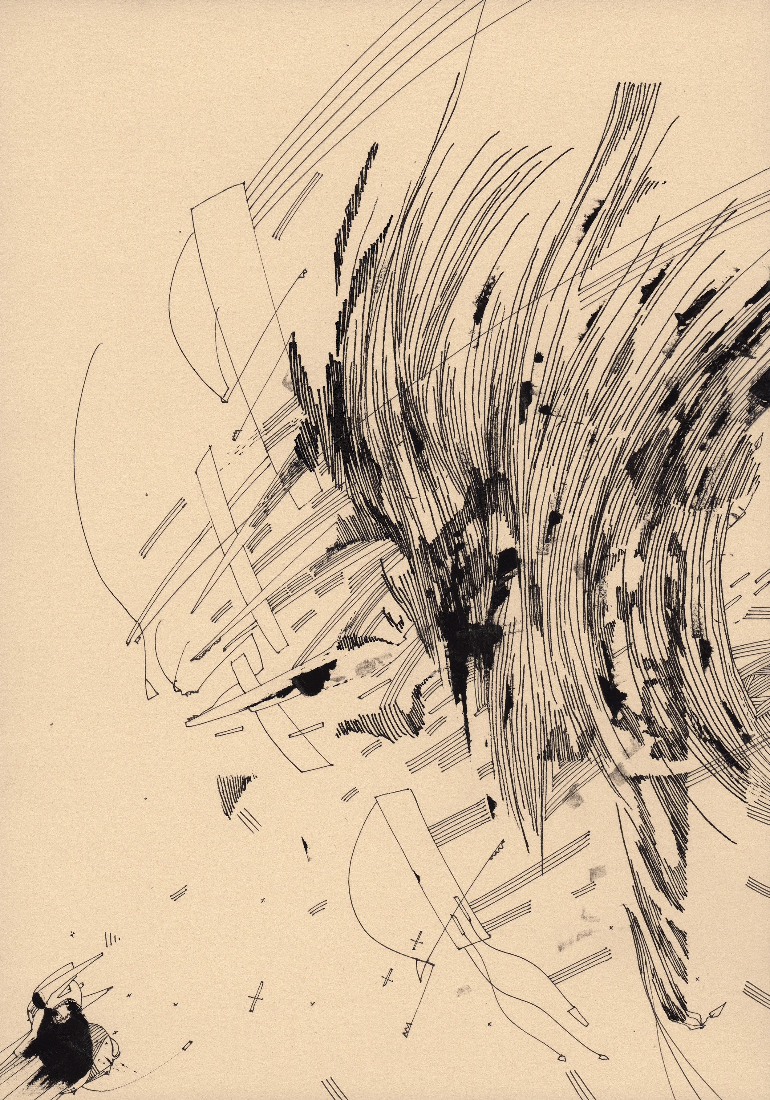 Untitled , 2015 Ink on paper 7 in x 10 in