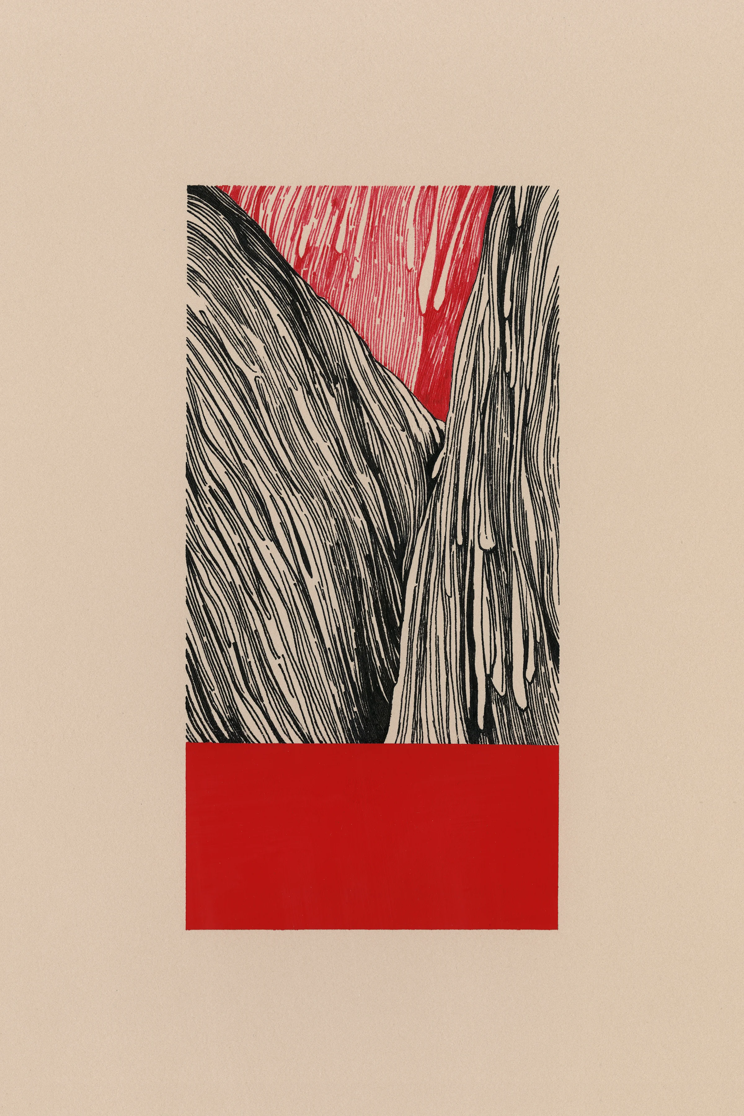 Untitled , 2016 Ink and gouache on paper 6 in x 9 in