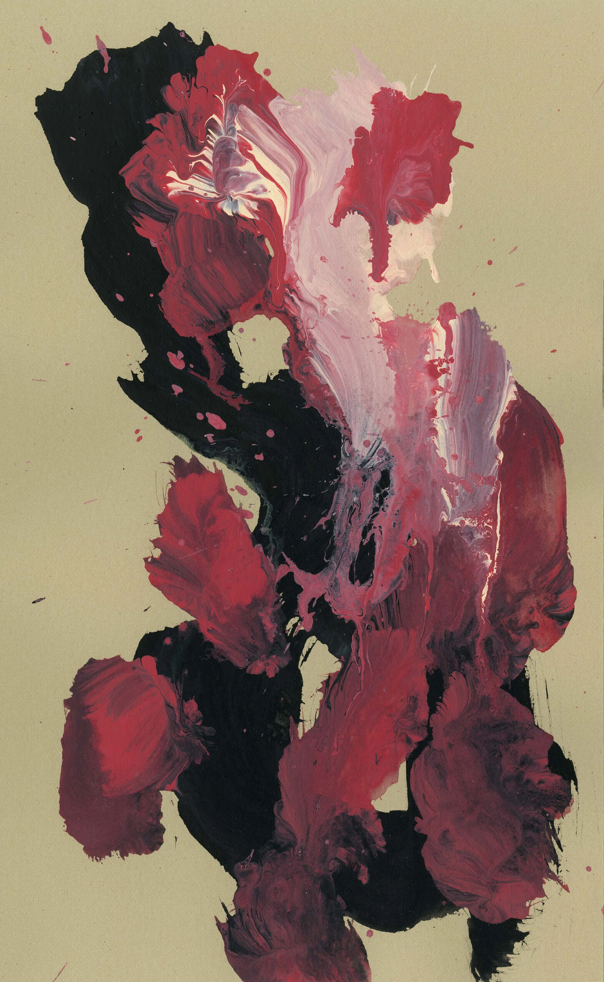 Informel Nº 10 , 2014 Acrylic on Paper 6 in x 9.75 in