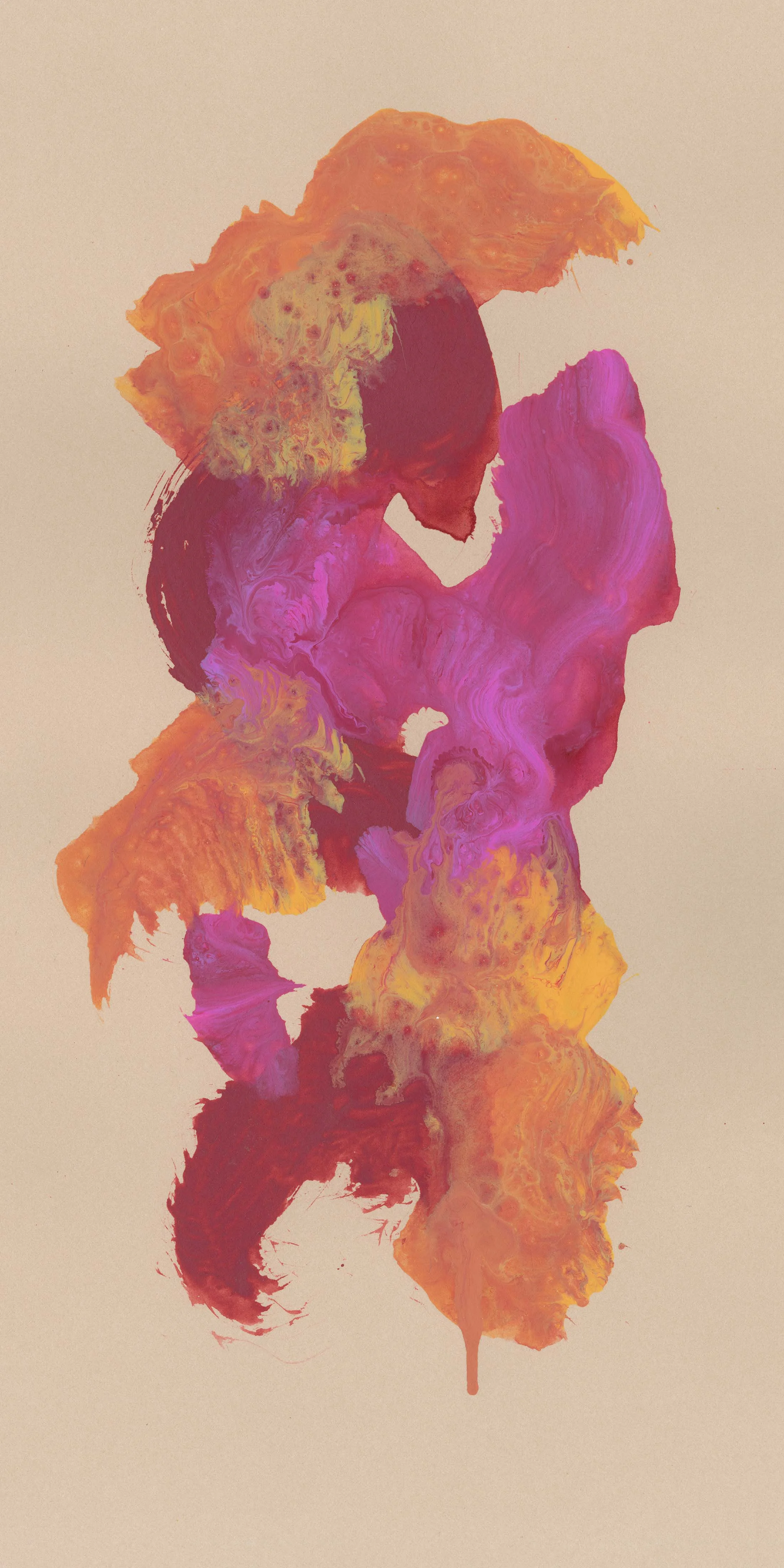 Informel , Nº 7 , 2013 Acrylic on Paper 5.5 in x 11 in