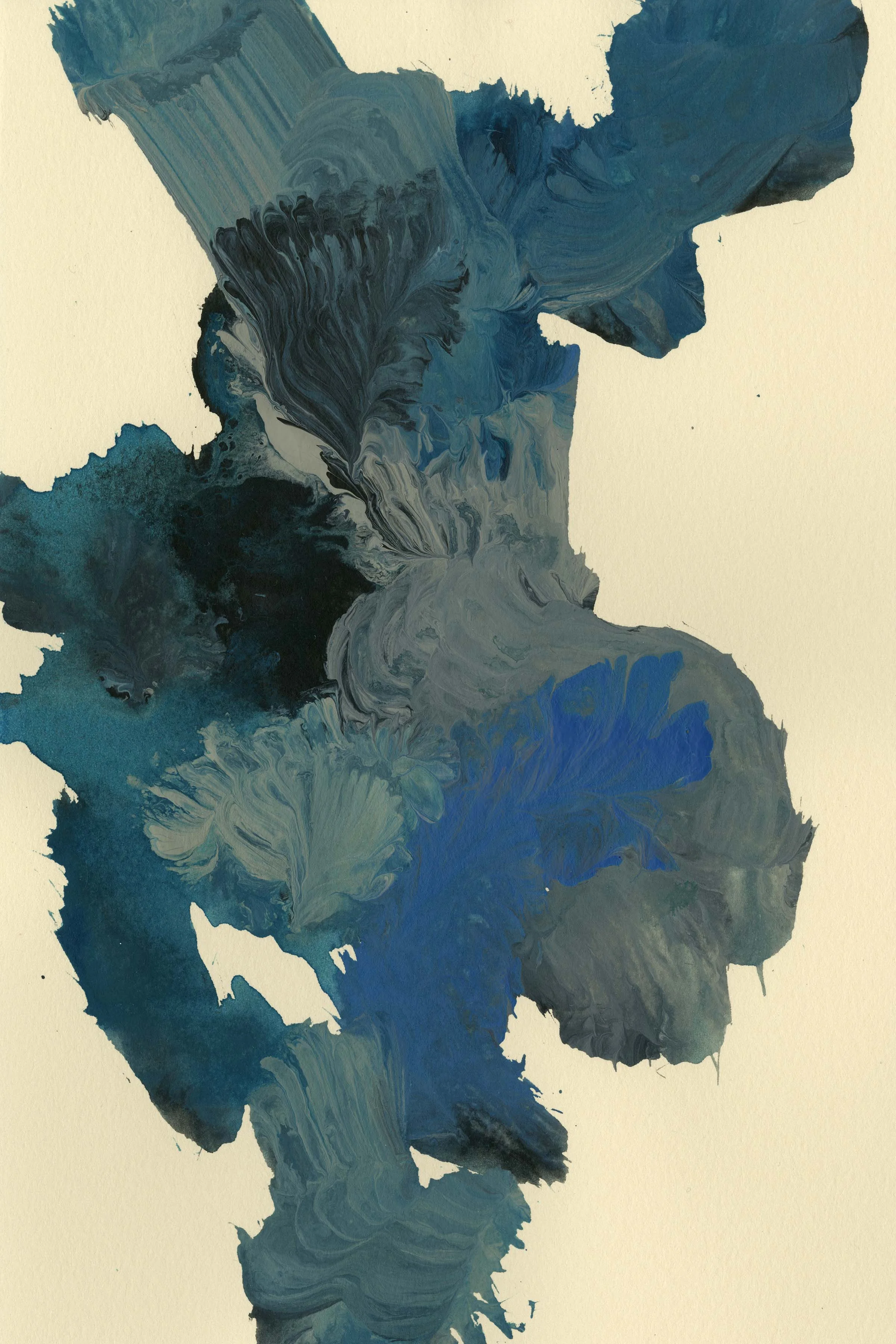 Informel, Nº 34 , 2015 Acrylic on Paper 6 in x 9 in