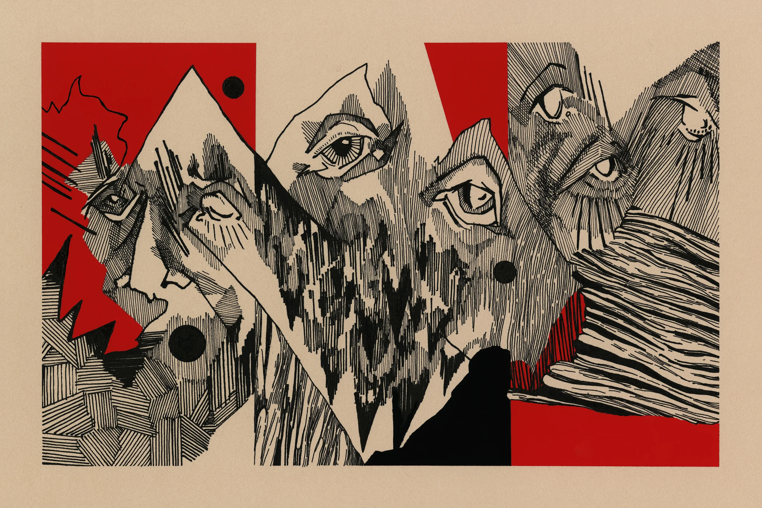 Untitled , 2016 Ink and gouache on paper 9 in x 6 in