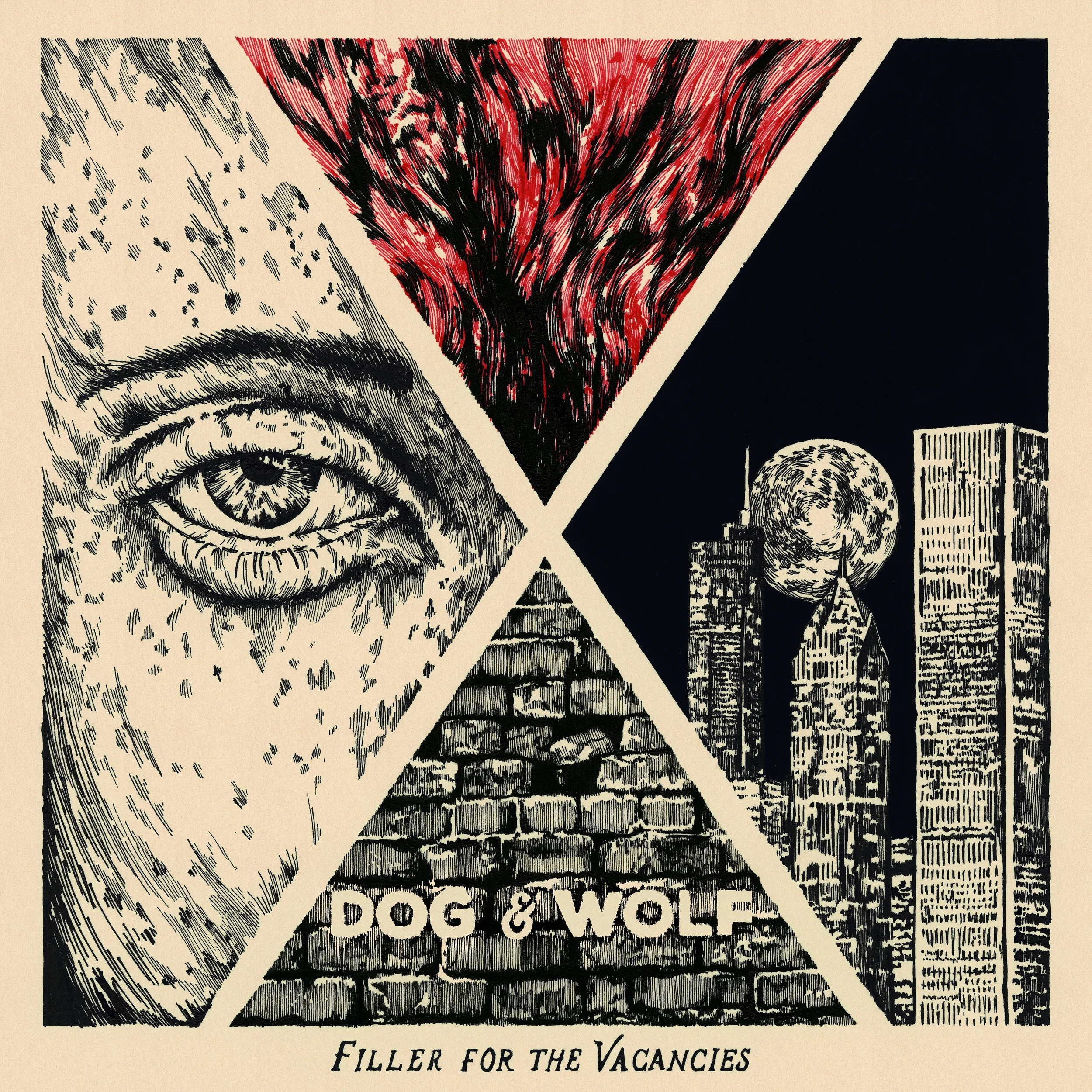 Dog & Wolf Album Art, 2015 Ink on Paper 10 in x 10 in