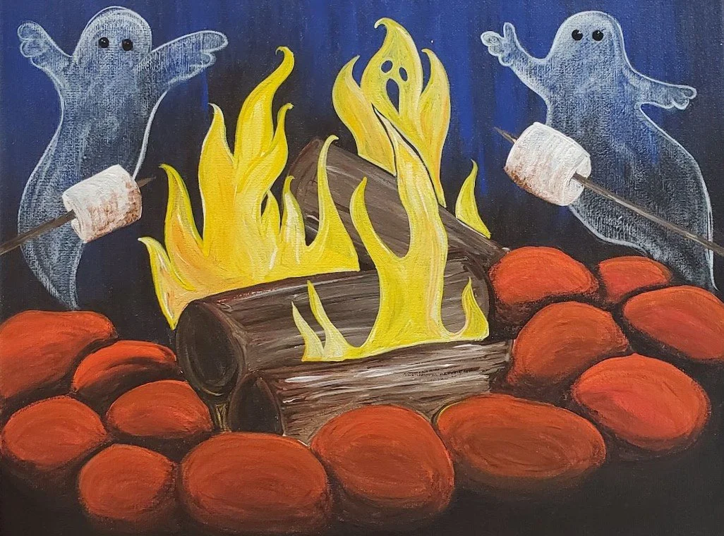 Family Ghost Story Campfire Canvas, ages 5-17 with Adult, Fri, October 16, 6-8pm